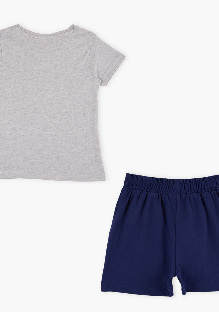 Juniors Printed T-shirt with Shorts-Clothes Sets-image-1