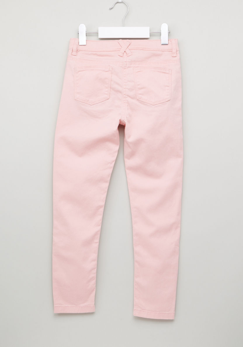 Juniors Embroidered Full Length Jeans with Button Closure-Jeans and Jeggings-image-2