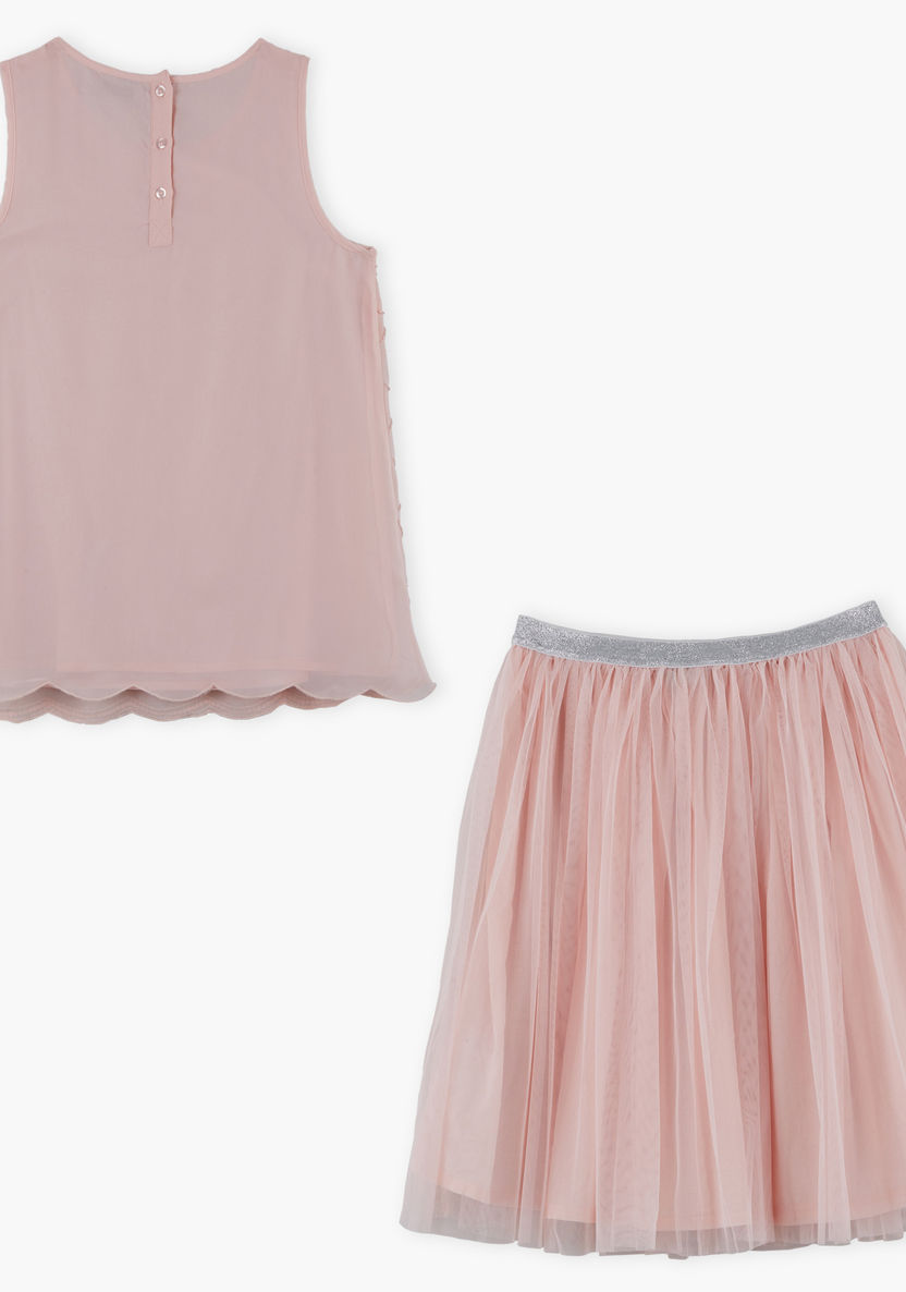 Posh Embellished Top and Tulle Skirt Set-Clothes Sets-image-1