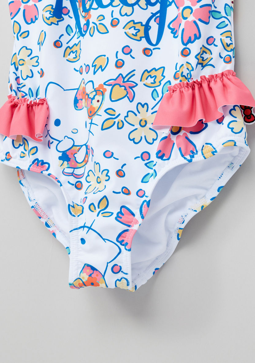 Hello Kitty Printed One-Piece Swimsuit-Swimwear-image-1