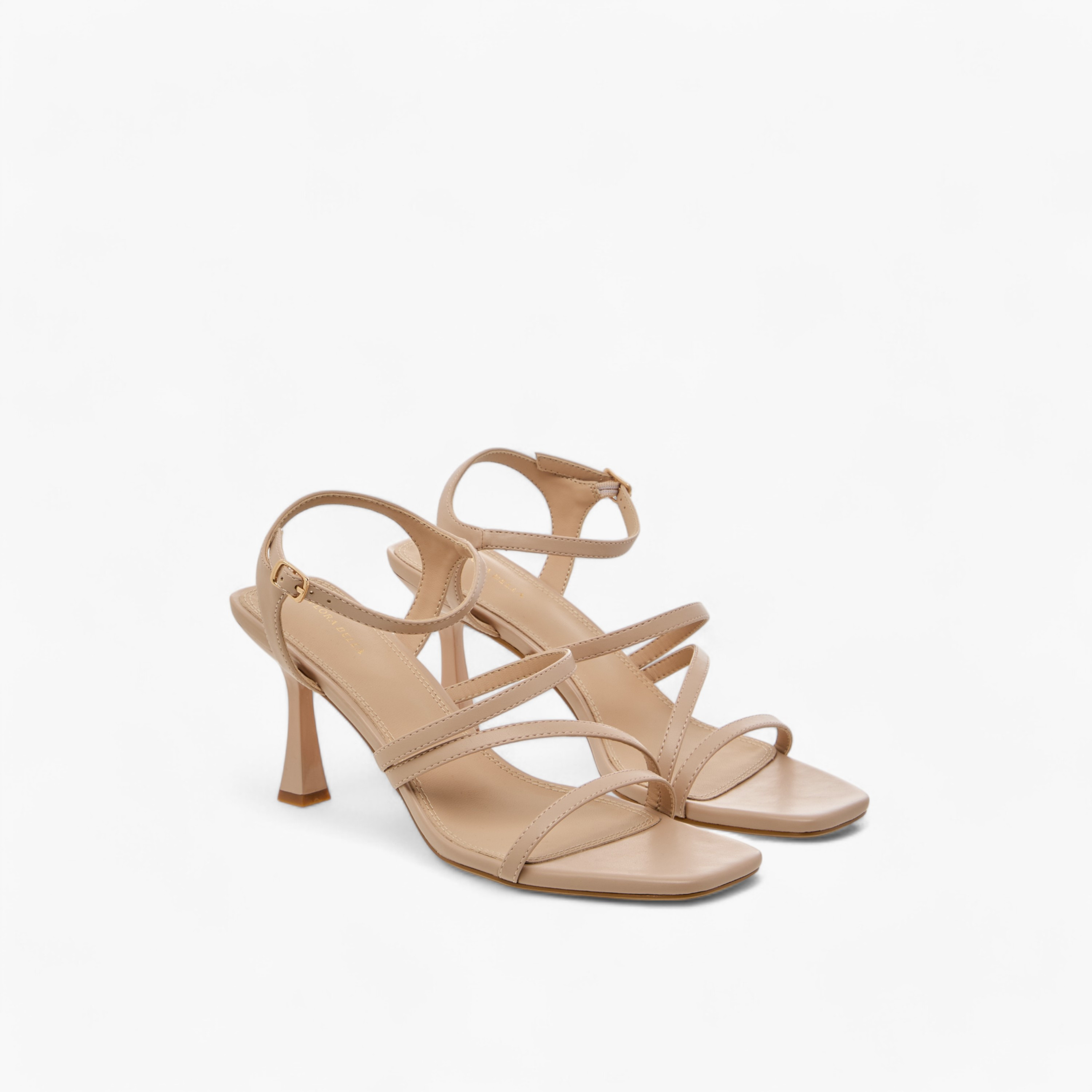 Flora Bella Solid Strap Sandals with Flared Heels and Buckle Closure-women-shoes-sandals-heeled-image-1