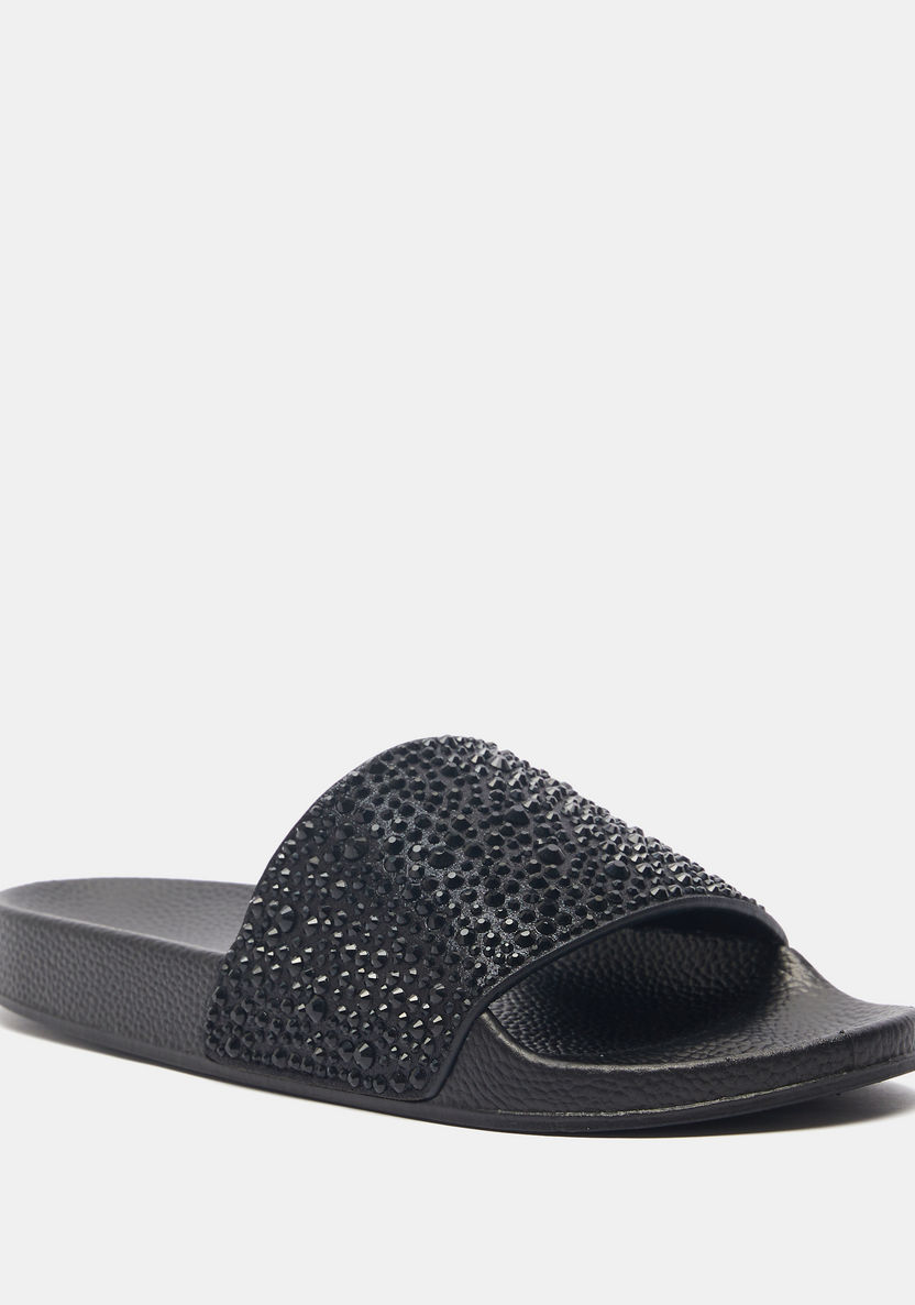 Embellished Slip-On Slide Slippers-Women%27s Flip Flops & Beach Slippers-image-1