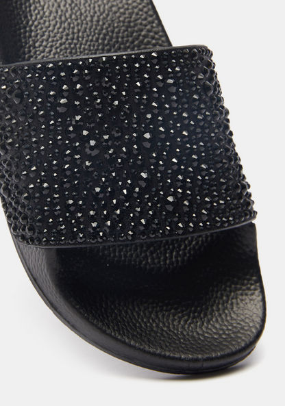 Embellished Slip-On Slide Slippers-Women%27s Flip Flops & Beach Slippers-image-4