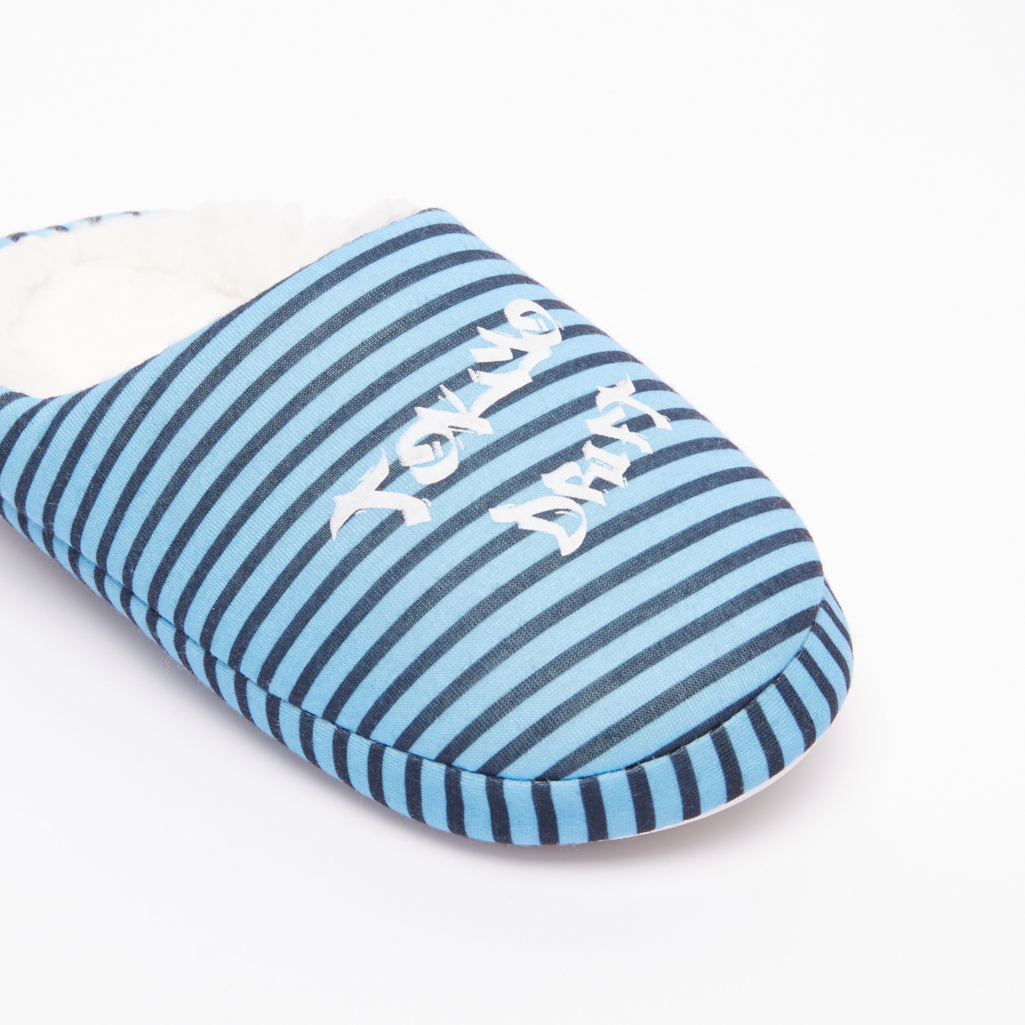 Juniors Striped Plush Bedroom Botties-baby-boys-shoes-flipflopsandslides-image-2