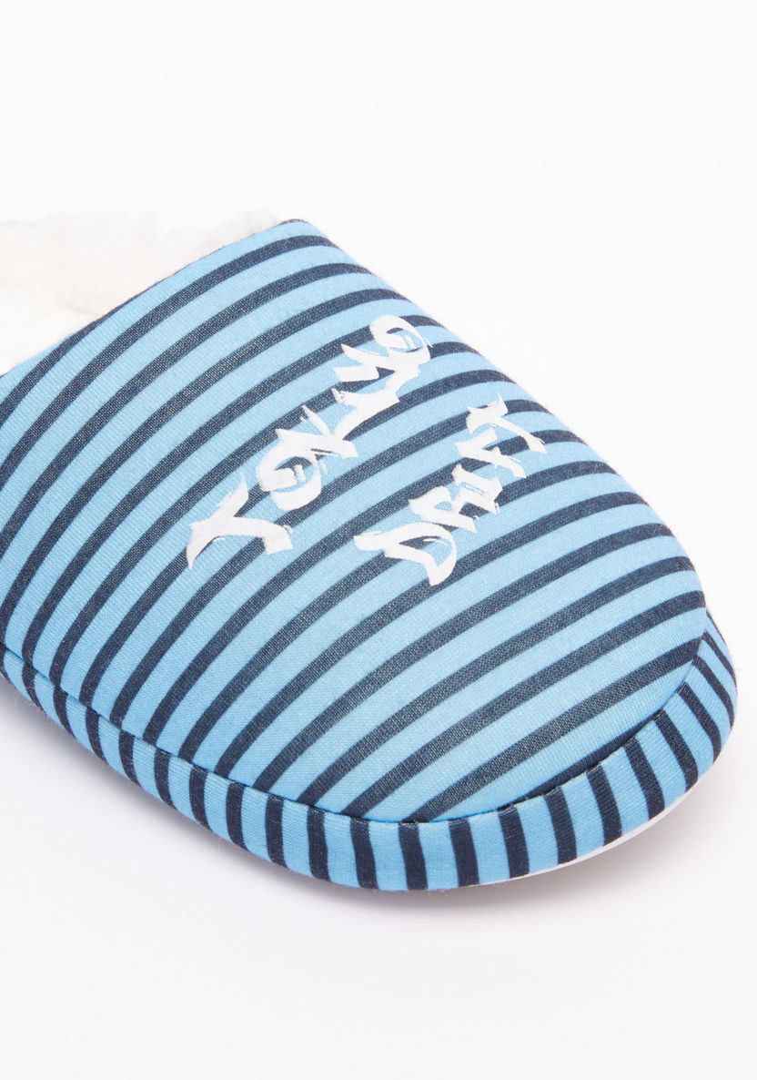 Juniors Striped Plush Bedroom Botties-Bedroom Slippers-image-1