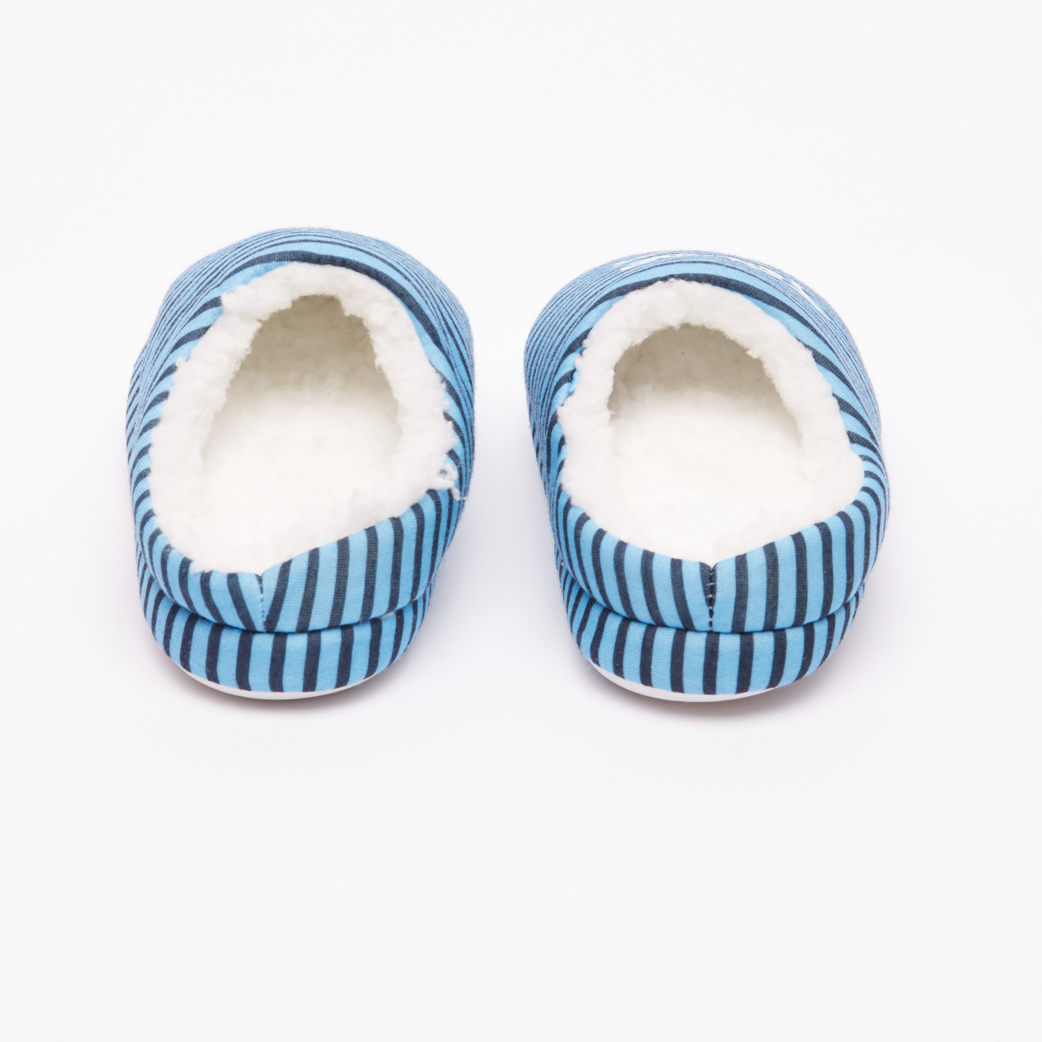 Juniors Striped Plush Bedroom Botties-baby-boys-shoes-flipflopsandslides-image-3