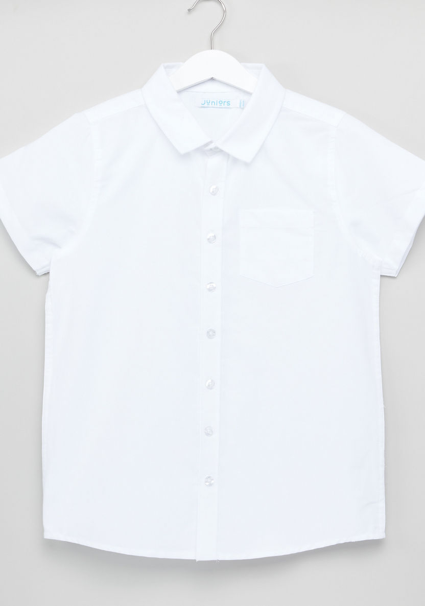 Juniors Short Sleeves Oxford Shirt-Shirts-image-0