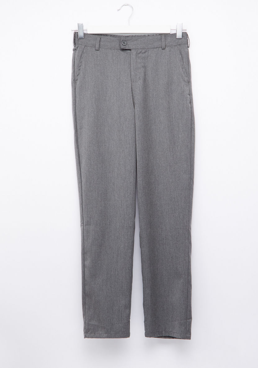 Juniors Full Length Pocket Detail Pants with Button Closure-Pants-image-0