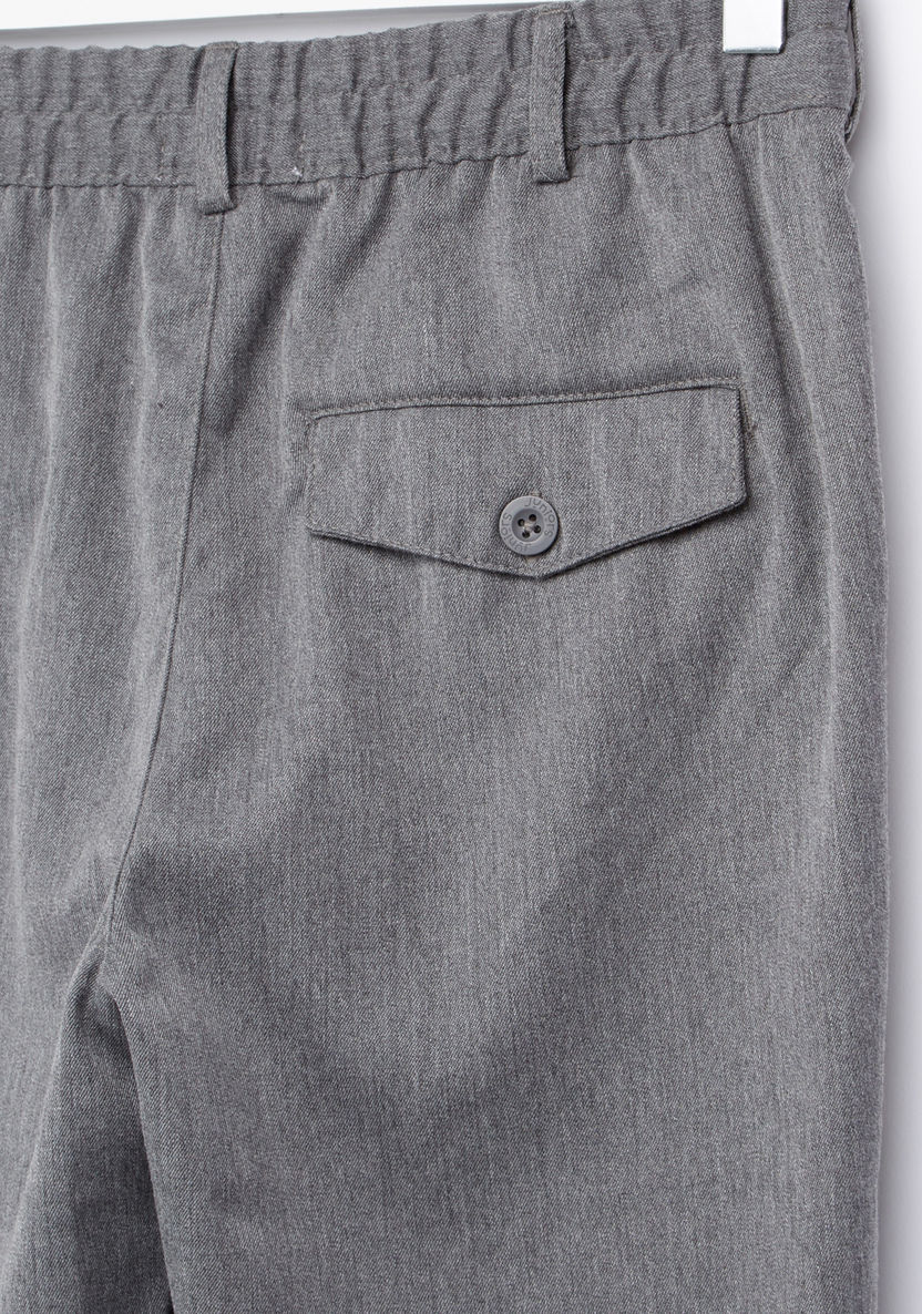 Juniors Full Length Pocket Detail Pants with Button Closure-Pants-image-3