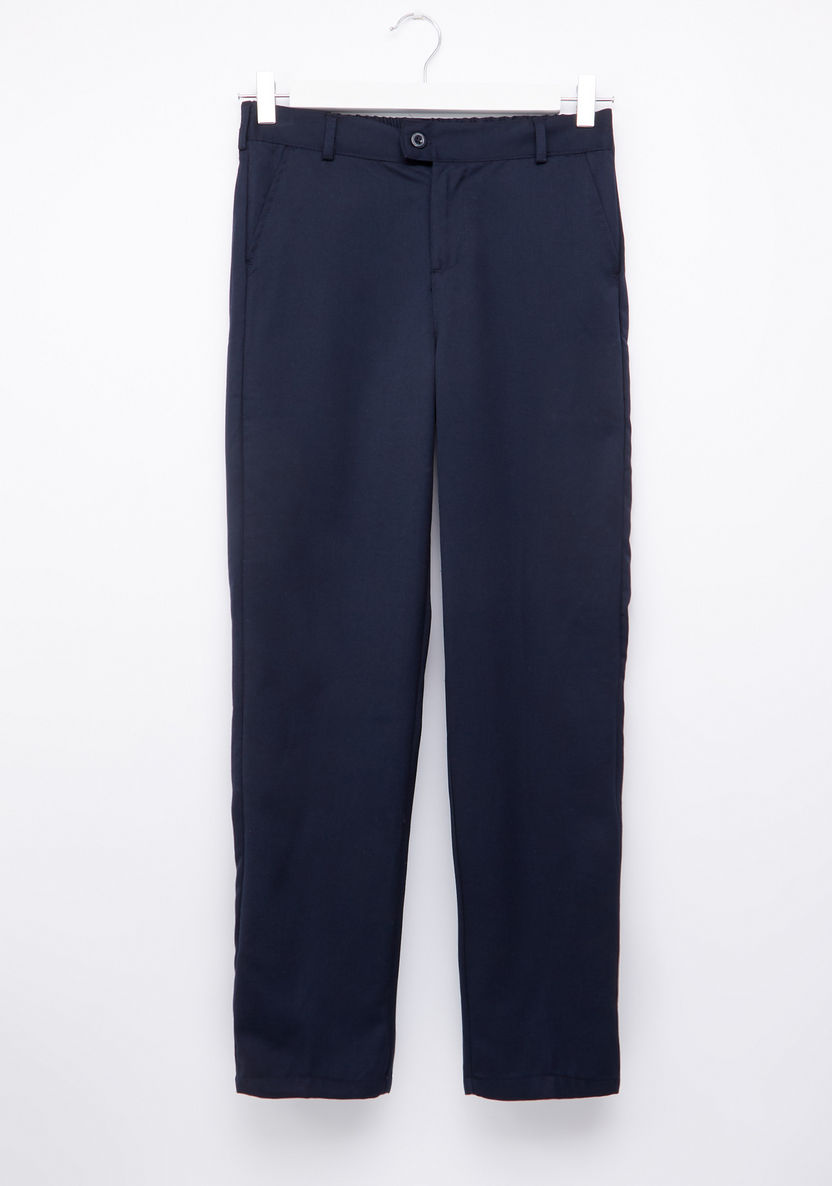 Juniors Full Length Pocket Detail Pants with Button Closure-Pants-image-0