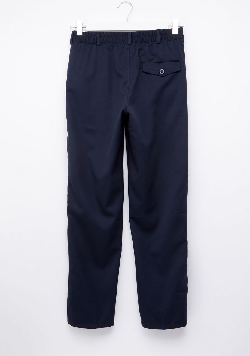 Juniors Full Length Pocket Detail Pants with Button Closure-Pants-image-2