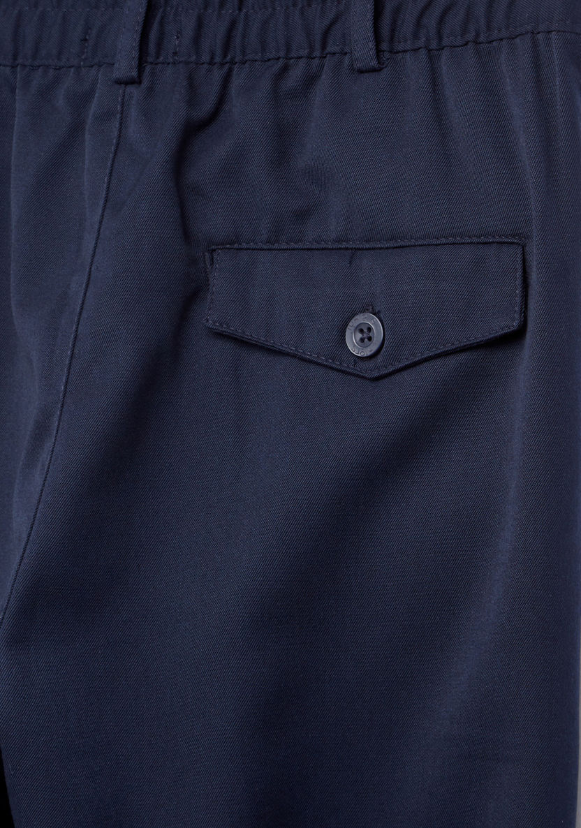 Juniors Full Length Pocket Detail Pants with Button Closure-Pants-image-3