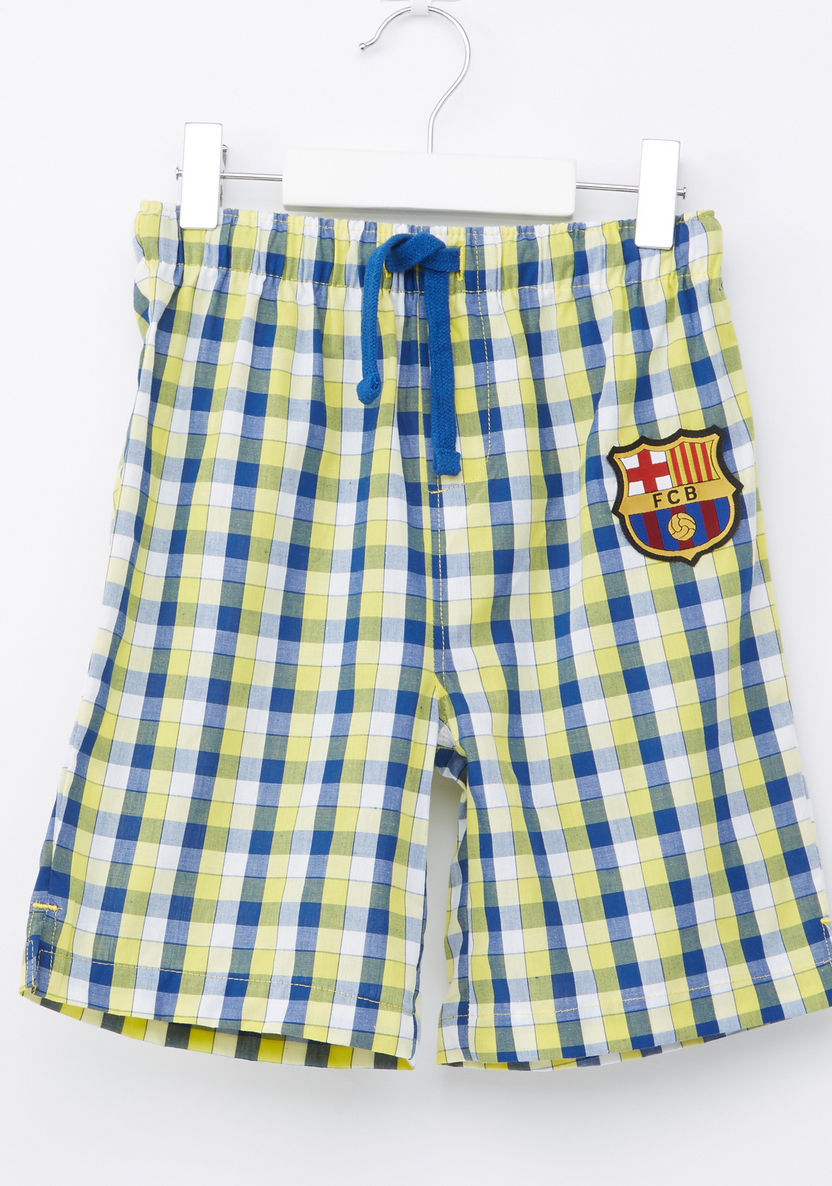 FC Barcelona Printed T-shirt with Bermuda Shorts-Clothes Sets-image-4