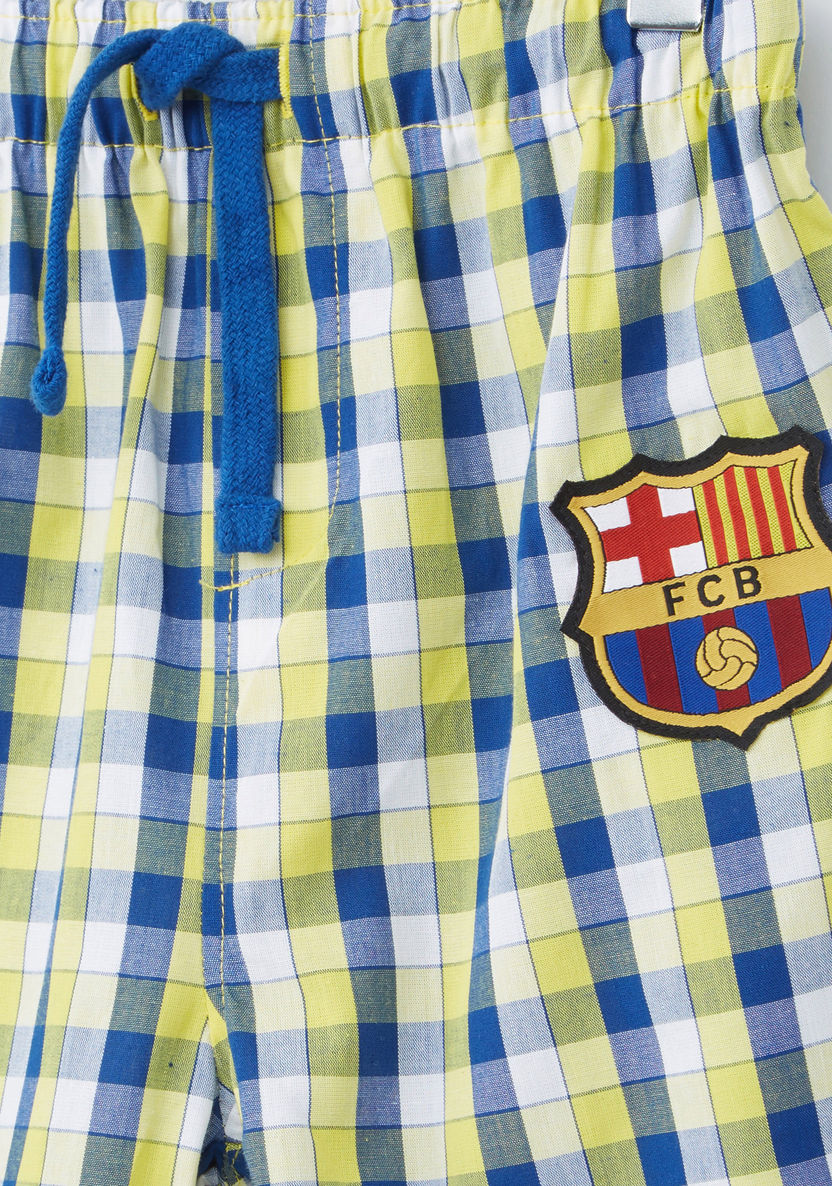 FC Barcelona Printed T-shirt with Bermuda Shorts-Clothes Sets-image-5