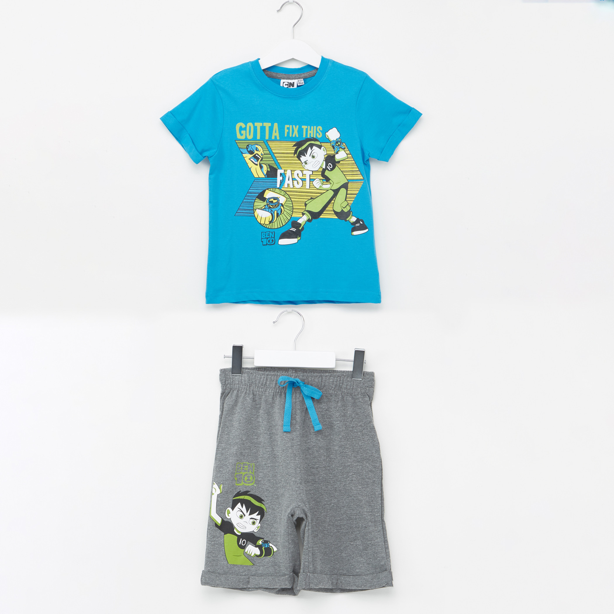 طقم شورت وتيشيرت بنقش بن تن-boys-clothing-setsandcoords-image-1