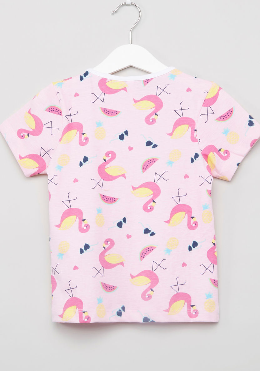 Juniors Printed Short Sleeves T-shirt and Pyjamas - Set of 2-Clothes Sets-image-3
