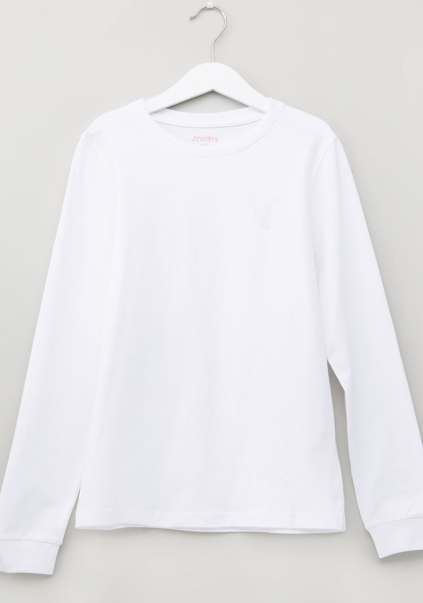 Juniors Crew Neck Long Sleeves T-shirt - Set of 2-T Shirts-image-4