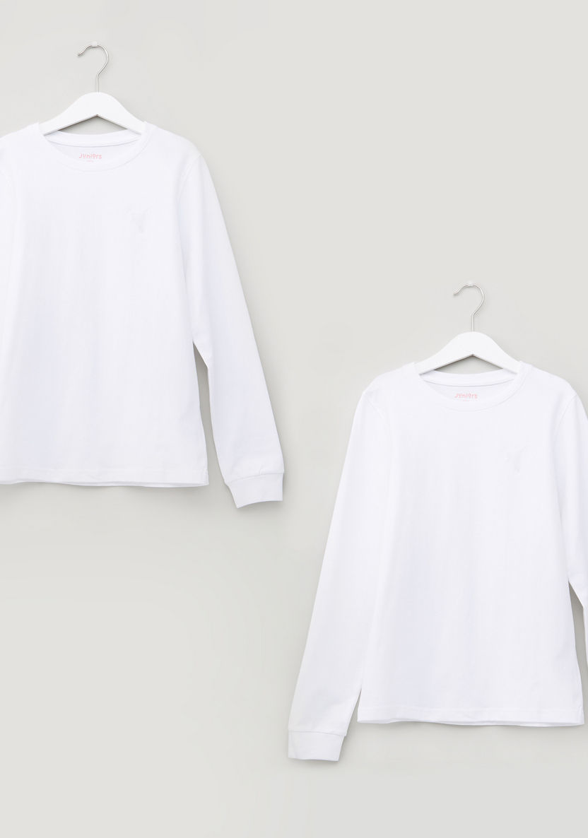 Juniors Crew Neck Long Sleeves T-shirt - Set of 2-T Shirts-image-0