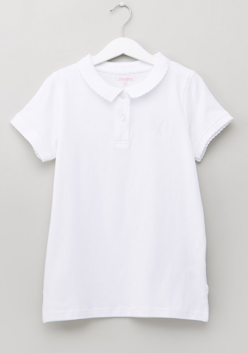 Juniors Polo Neck Short Sleeves T-shirt-T Shirts-image-0