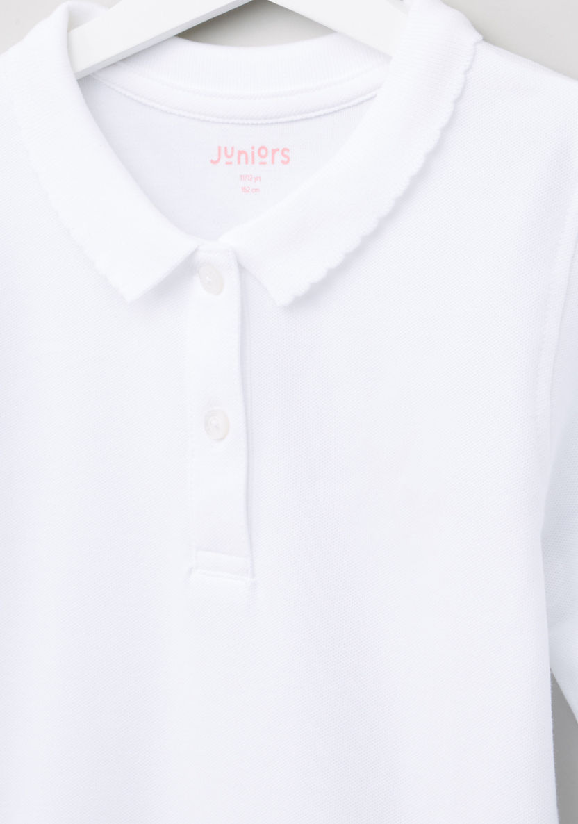 Juniors Polo Neck Long Sleeves T-shirt-T Shirts-image-1