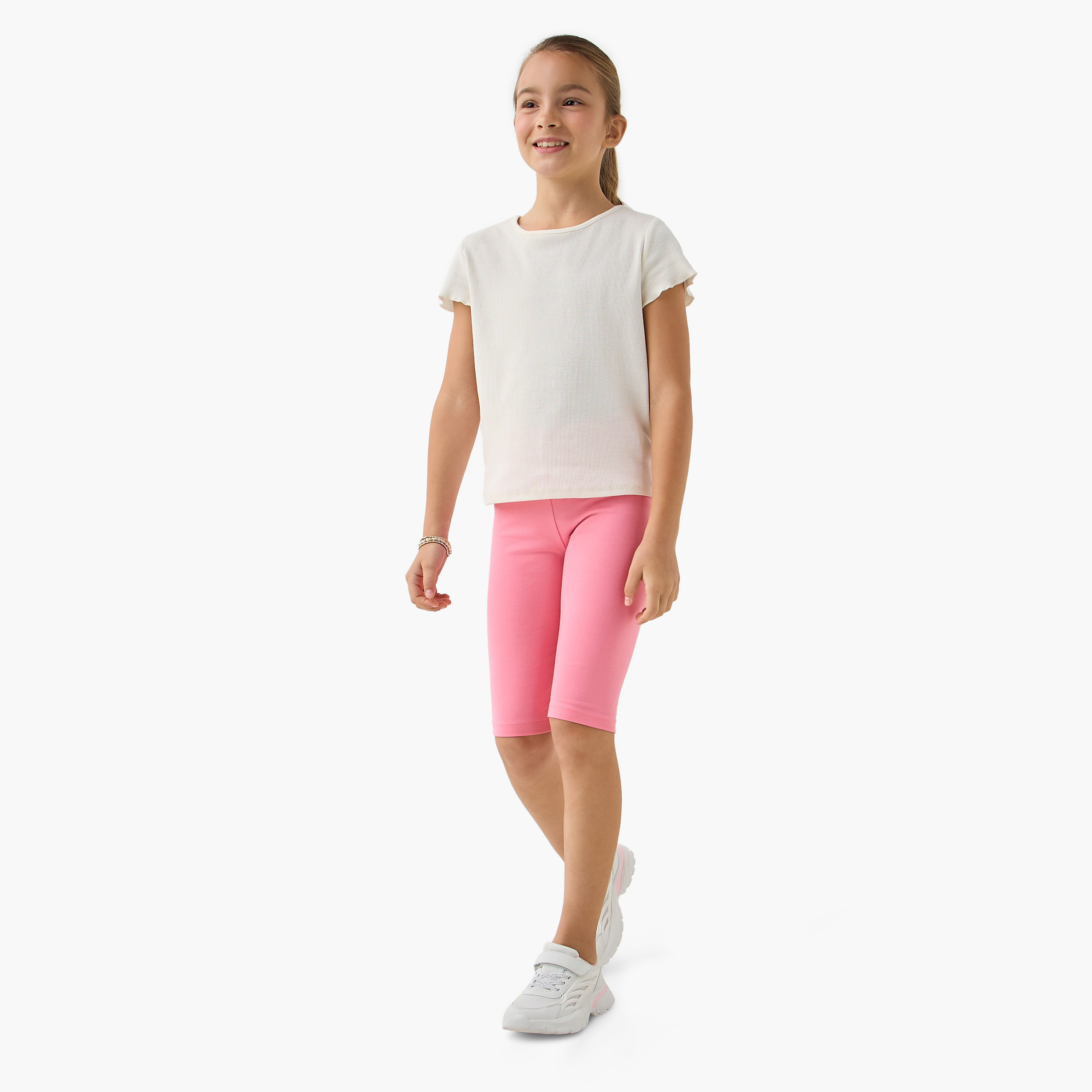 Juniors Elasticised Waistband Shorts-girls-clothing-bottoms-shorts-image-2