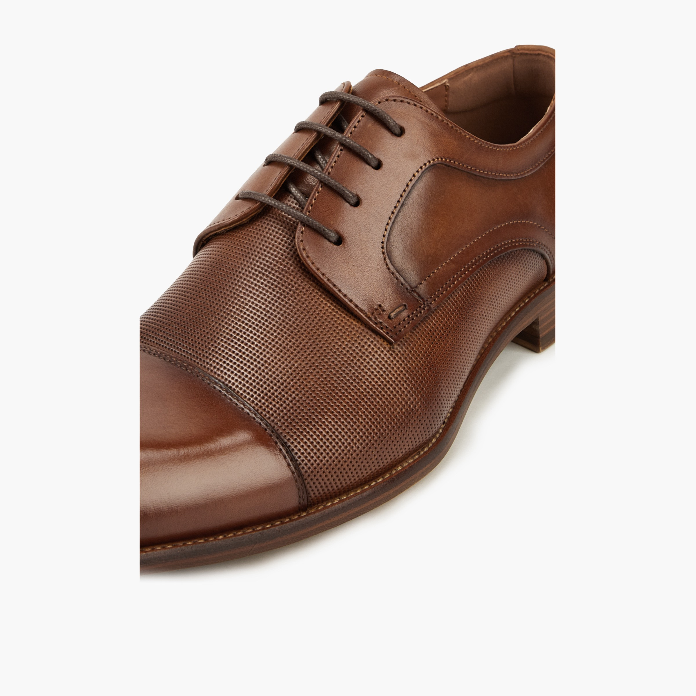 Duchini Men's Leather Solid Lace-Up Derby Shoes-men-shoes-formalshoes-image-4