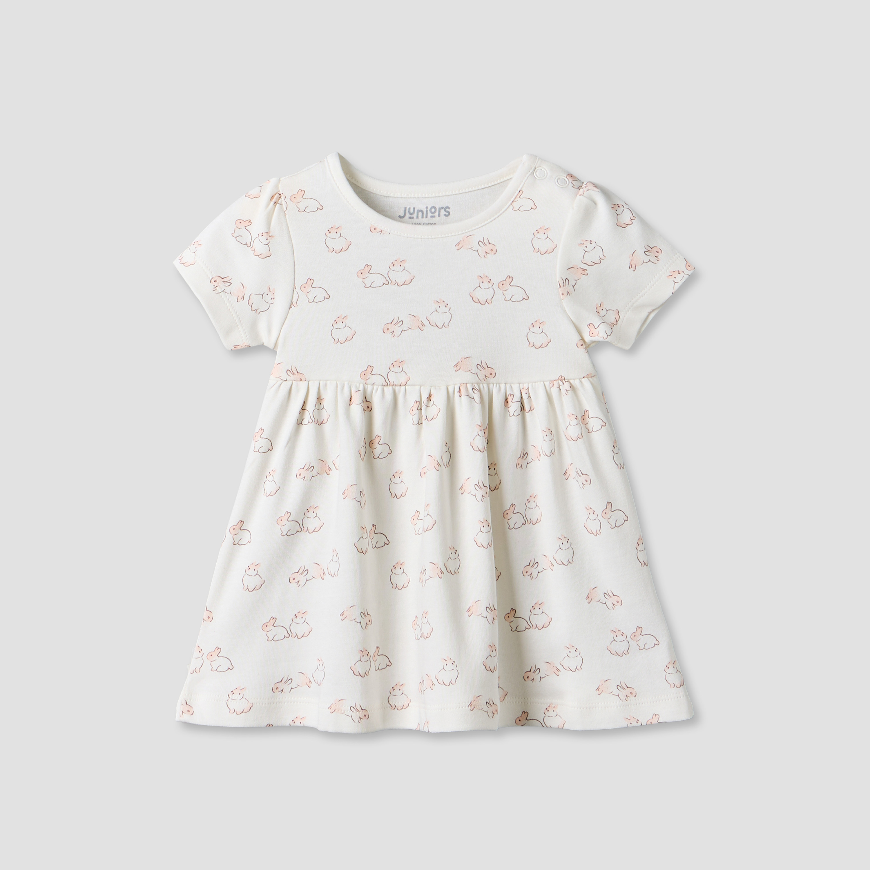 فساتين طول الركبة بطبعات أرنب وياقة مستديرة من جونيورز - عبوة من قطعتين-baby-girls-clothing-dressesandjumpsuits-image-6
