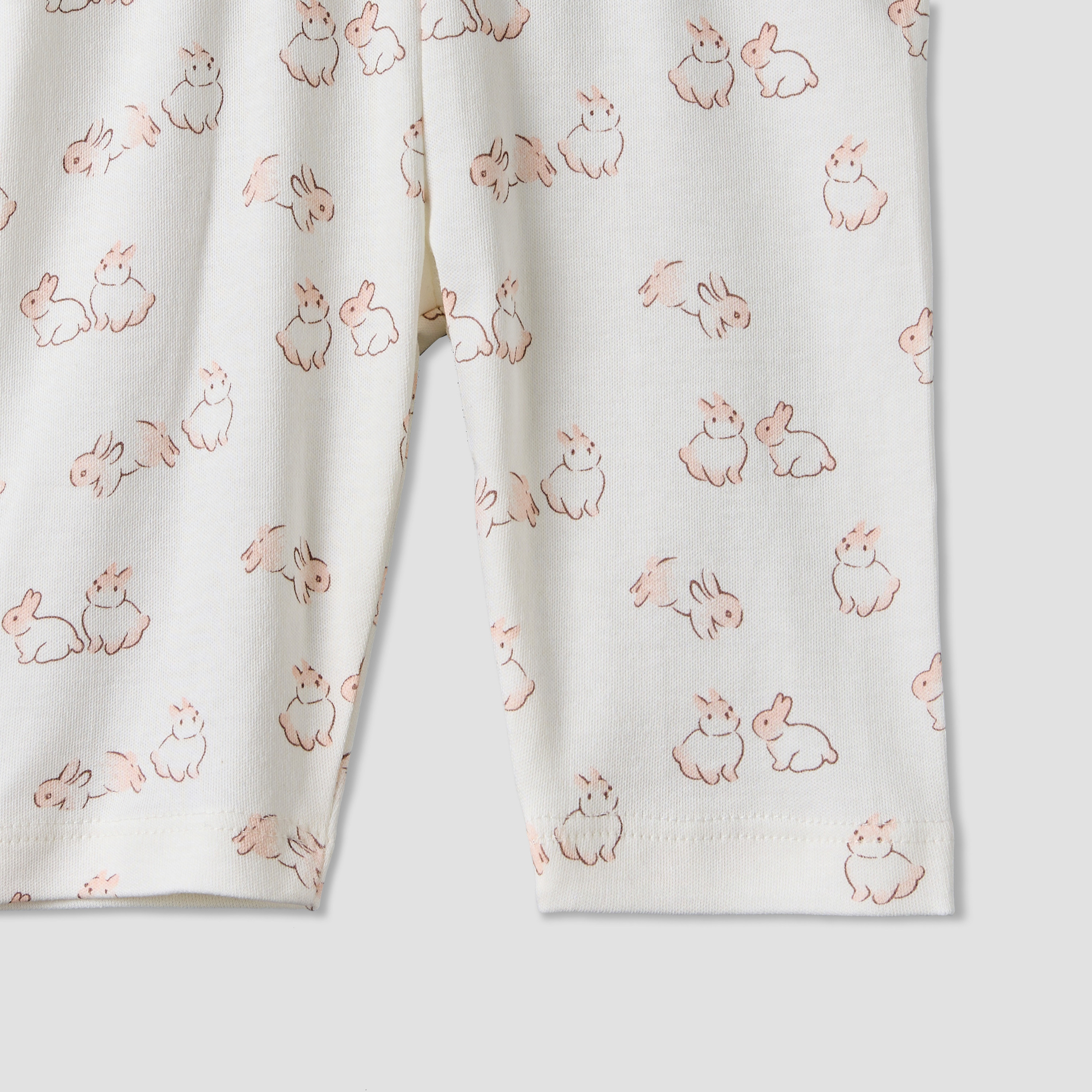 طقم بيجاما قطن بياقة مستديرة وأكمام طويلة وطبعات أرنب من جونيورز - قطعتين-baby-girls-clothing-nightwear-pyjamasets-image-11