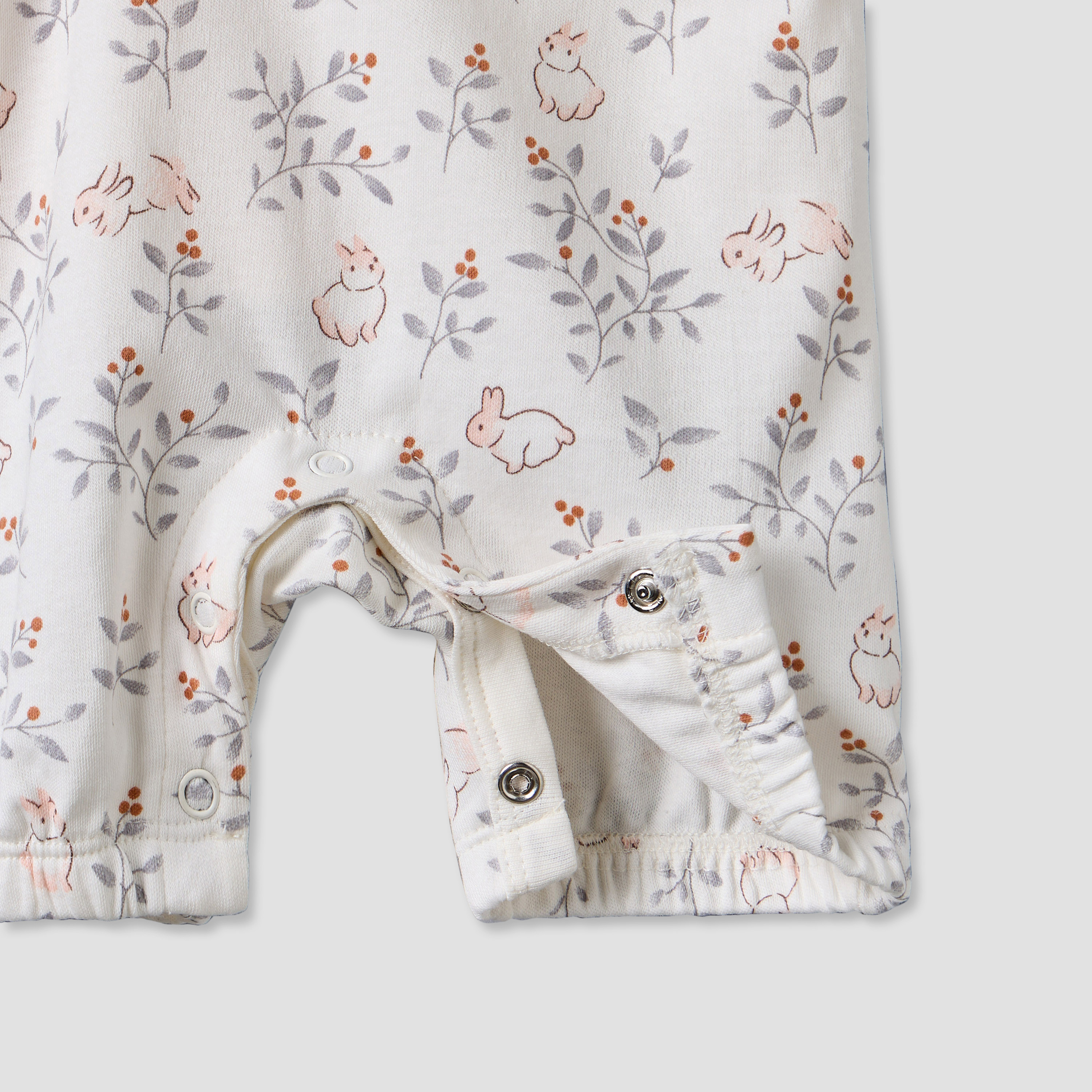 Juniors Round Neck Short Sleeves T-shirt and Dungaree Set with Bunny Print-baby-girls-clothing-setsandcoords-image-6