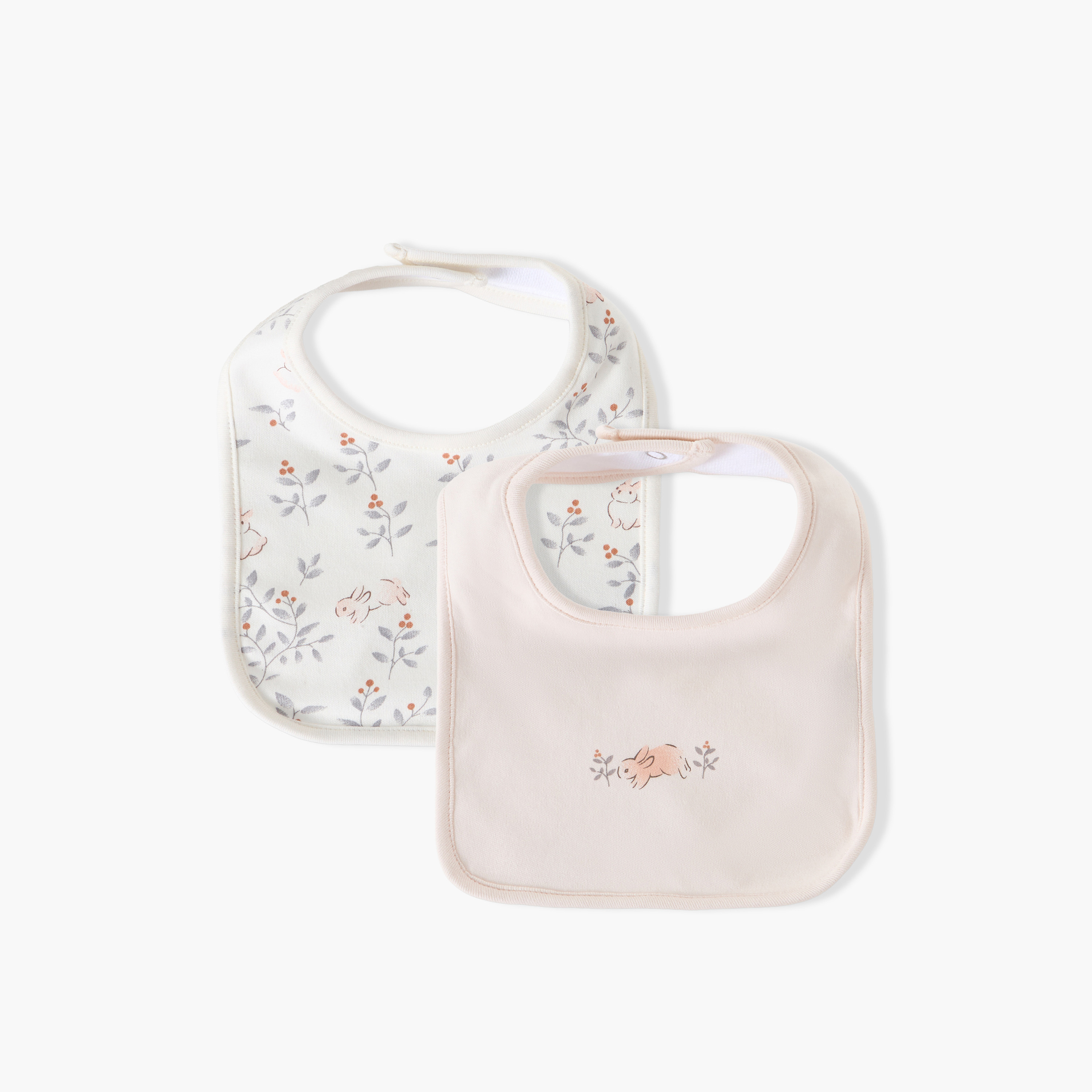 Pack of 2 Juniors Baby Bib with Bunny Print-baby-feeding-bibs-image-1