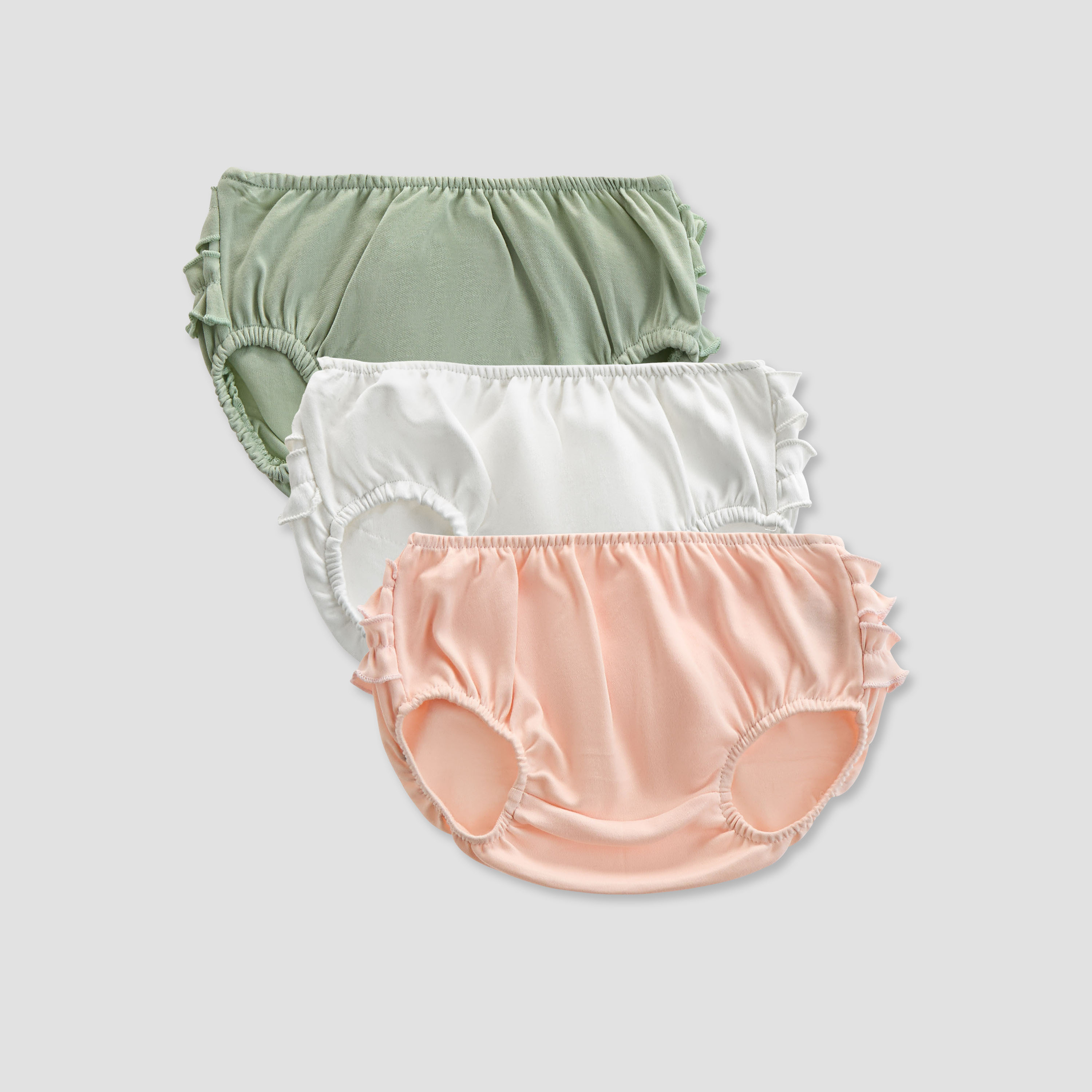 Set of 3, Juniors Cotton Girls Briefs with Frill Detail-baby-girls-clothing-innerwear-image-1