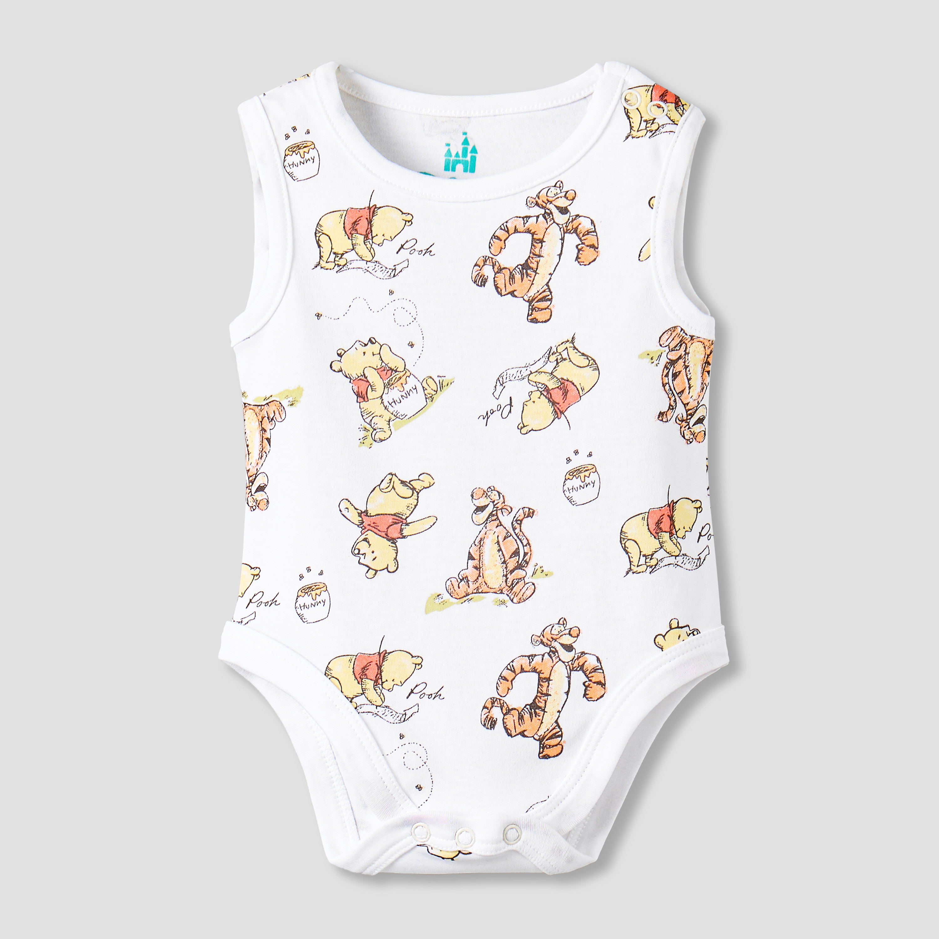 Pack of 3 Disney Round Neck Sleeveless Bodysuit with Winnie the Pooh Print-baby-boys-clothing-bodysuits-image-3