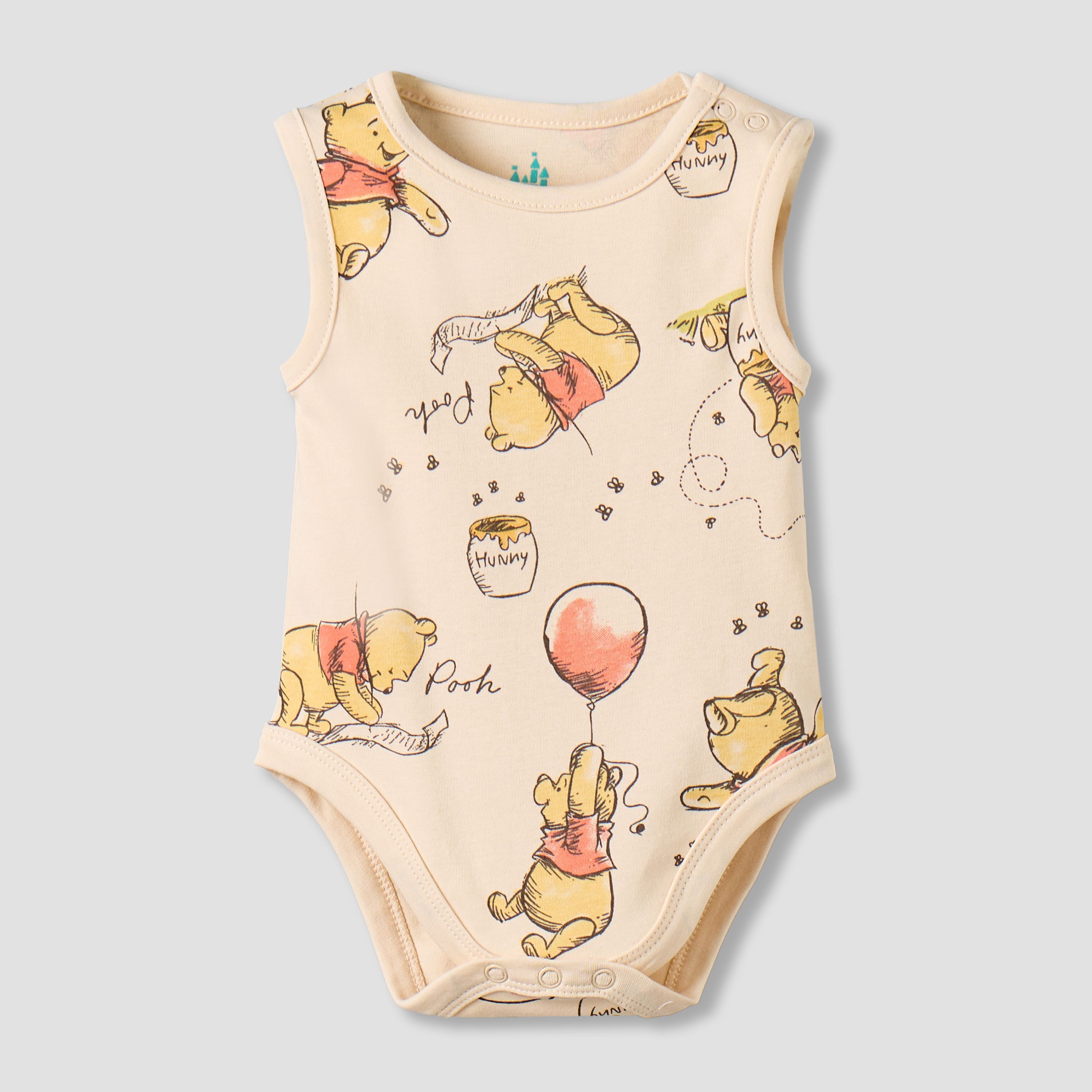 Pack of 3 Disney Round Neck Sleeveless Bodysuit with Winnie the Pooh Print-baby-boys-clothing-bodysuits-image-4