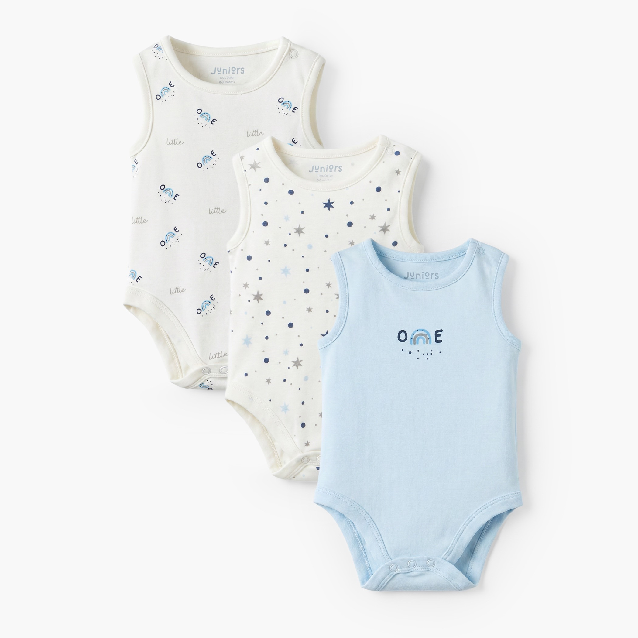 طقم بودي سوت دون أكمام برقبة ضيقة وطبعات لطيفة 3 قطع من جونيورز-baby-boys-clothing-bodysuits-image-1