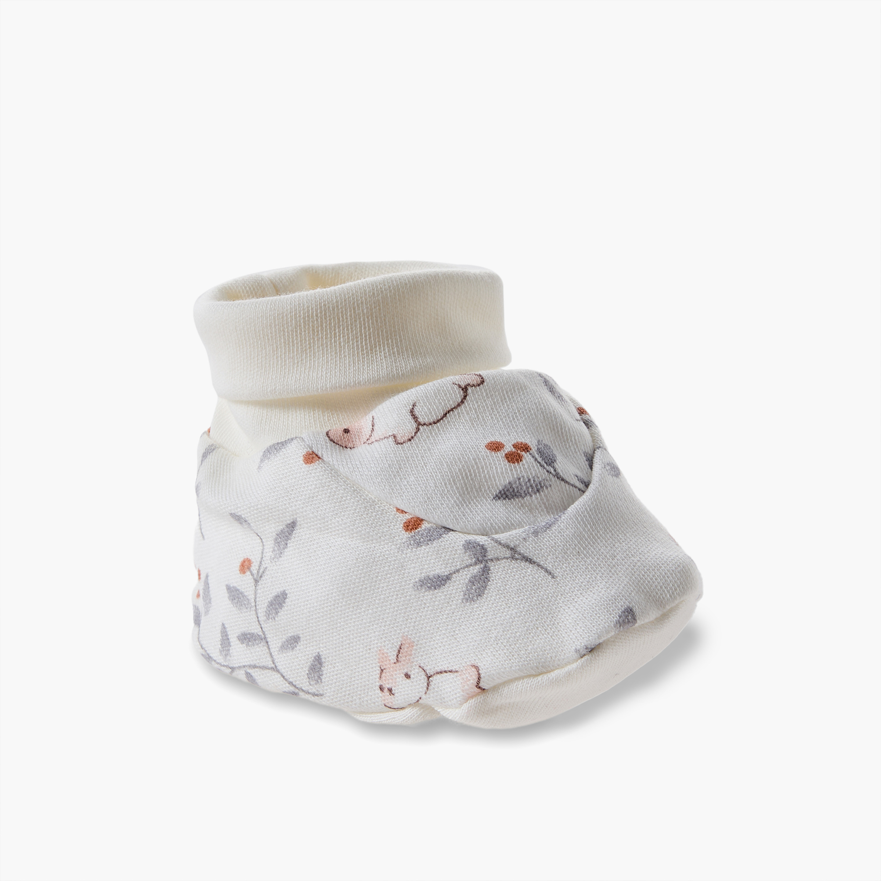 Pack of 2 Juniors Booties with Bunny Print-baby-girls-shoes-booties-image-3