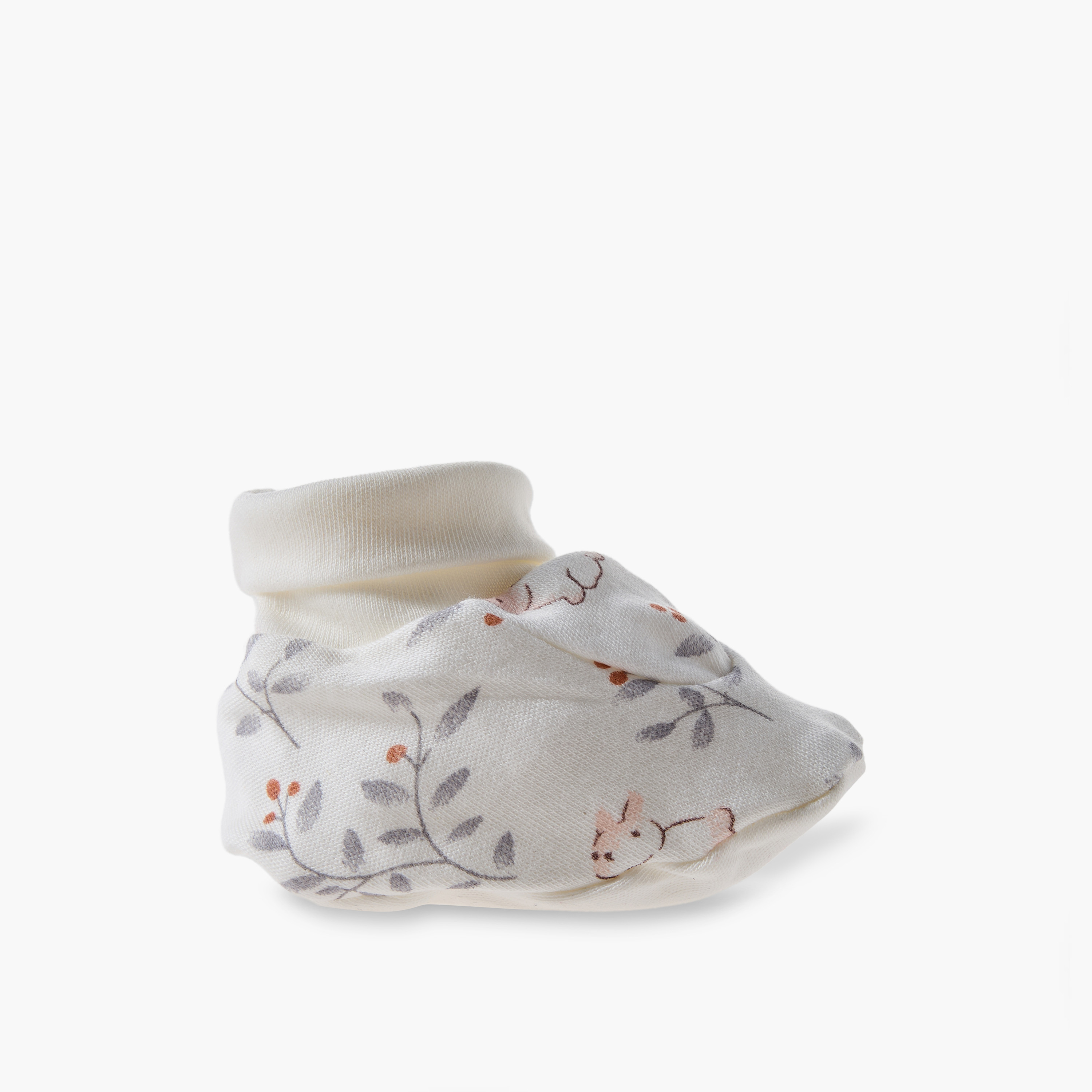 Pack of 2 Juniors Booties with Bunny Print-baby-girls-shoes-booties-image-4