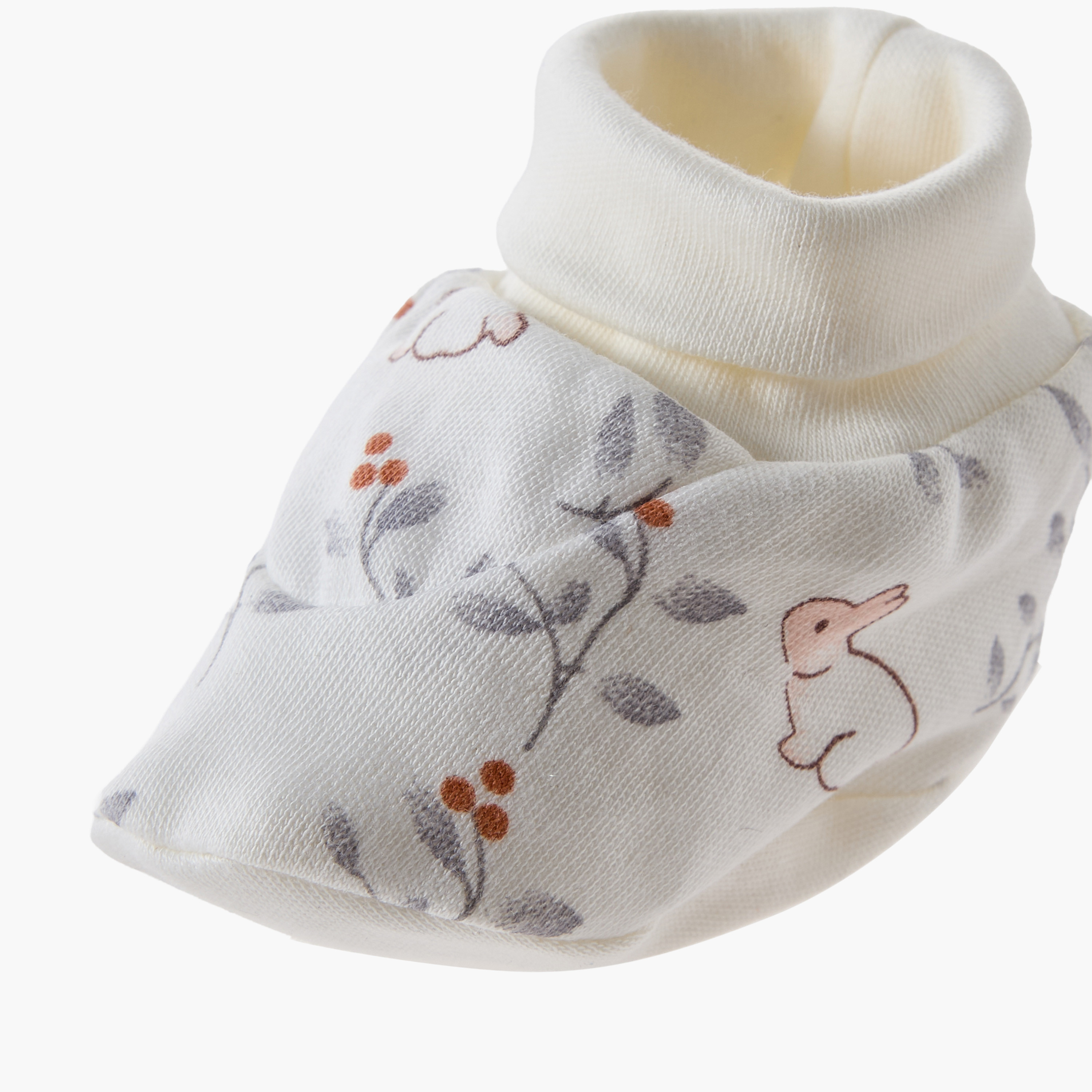 Pack of 2 Juniors Booties with Bunny Print-baby-girls-shoes-booties-image-5