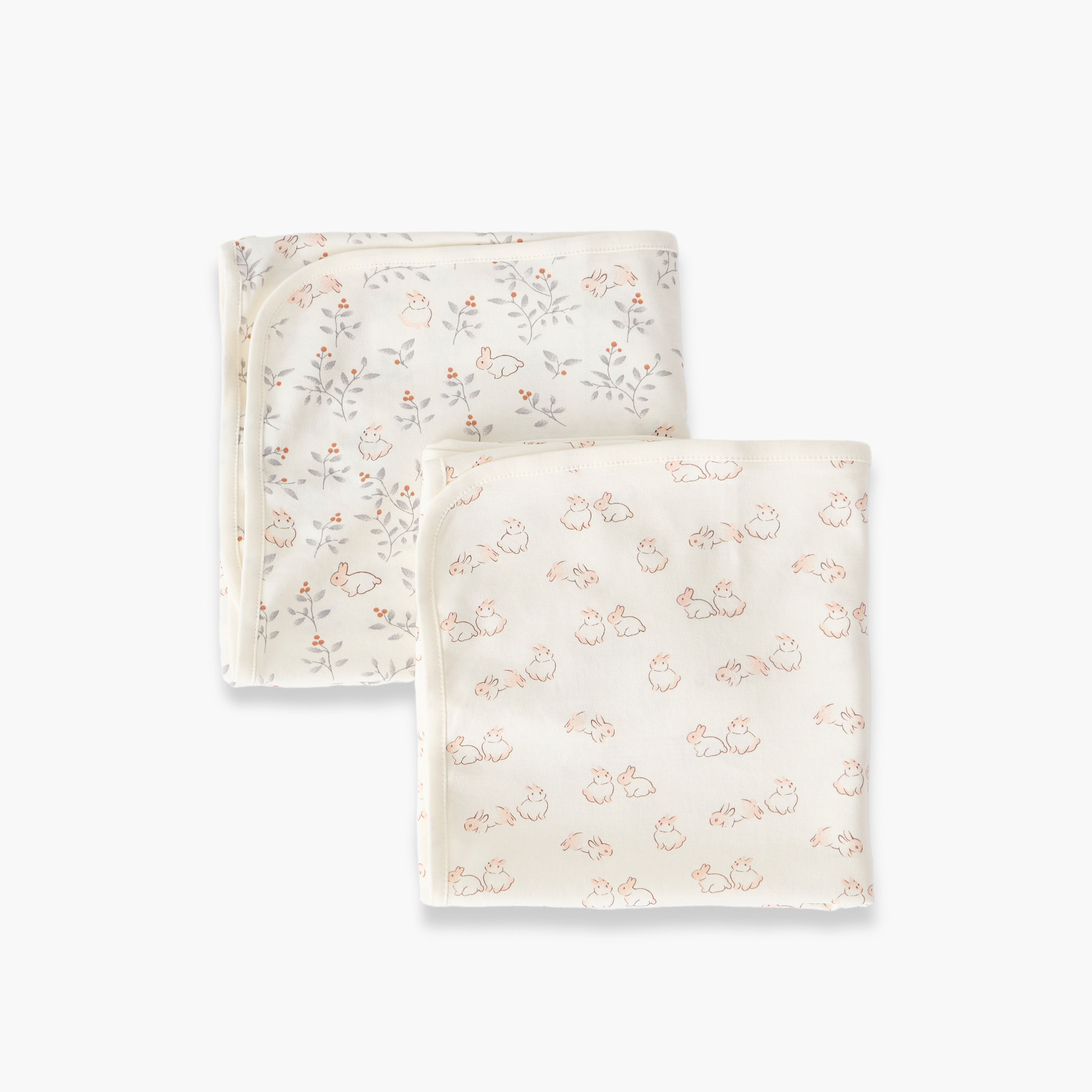 Pack of 2 Juniors Receiving Blanket with Bunny Print-baby-nursery-blanketsandswaddles-receivingblankets-image-3