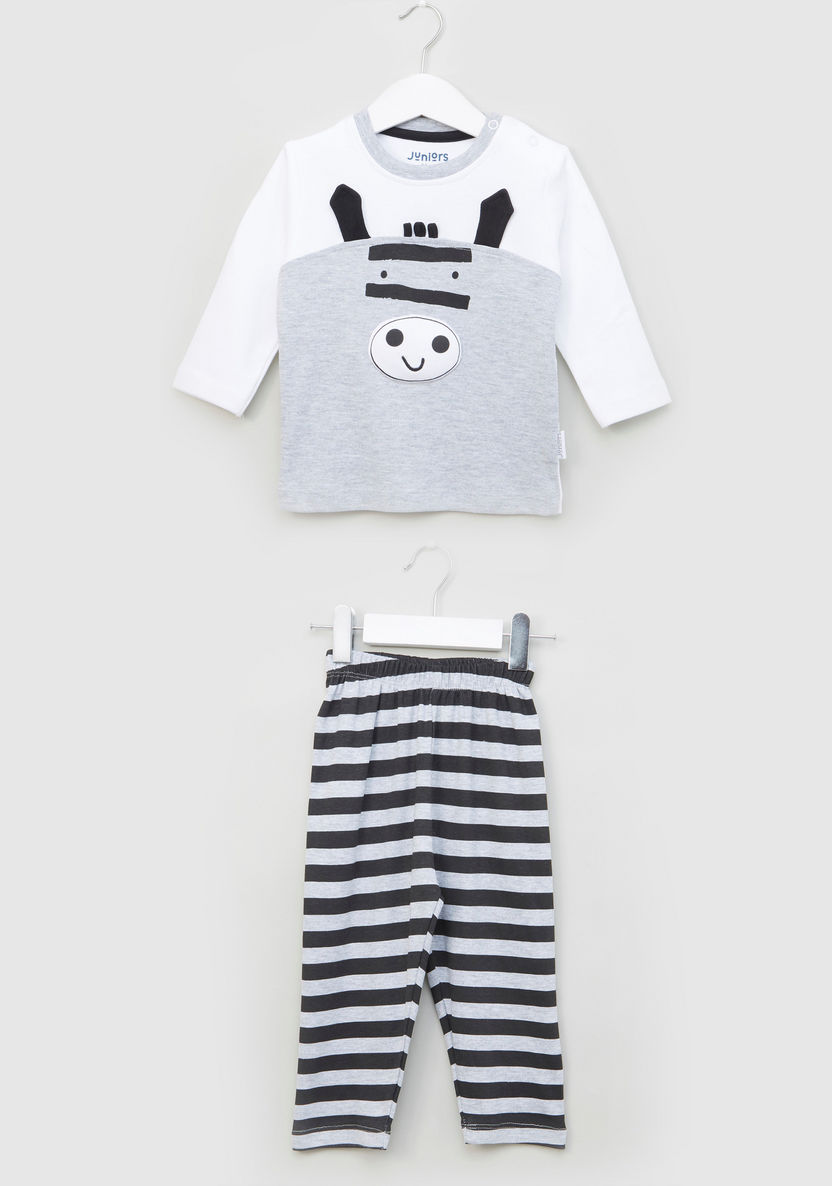 Juniors Round Neck T-shirt and Pyjama Set-Pyjama Sets-image-0