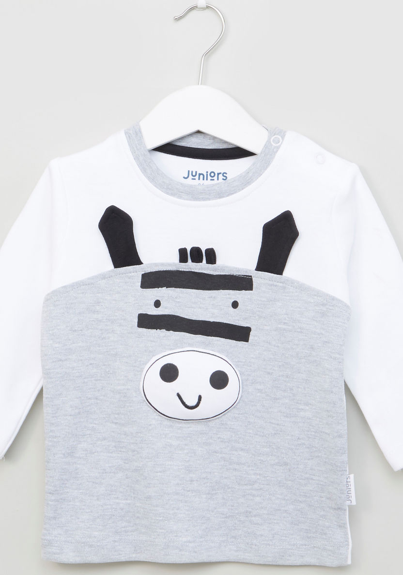 Juniors Round Neck T-shirt and Pyjama Set-Pyjama Sets-image-1