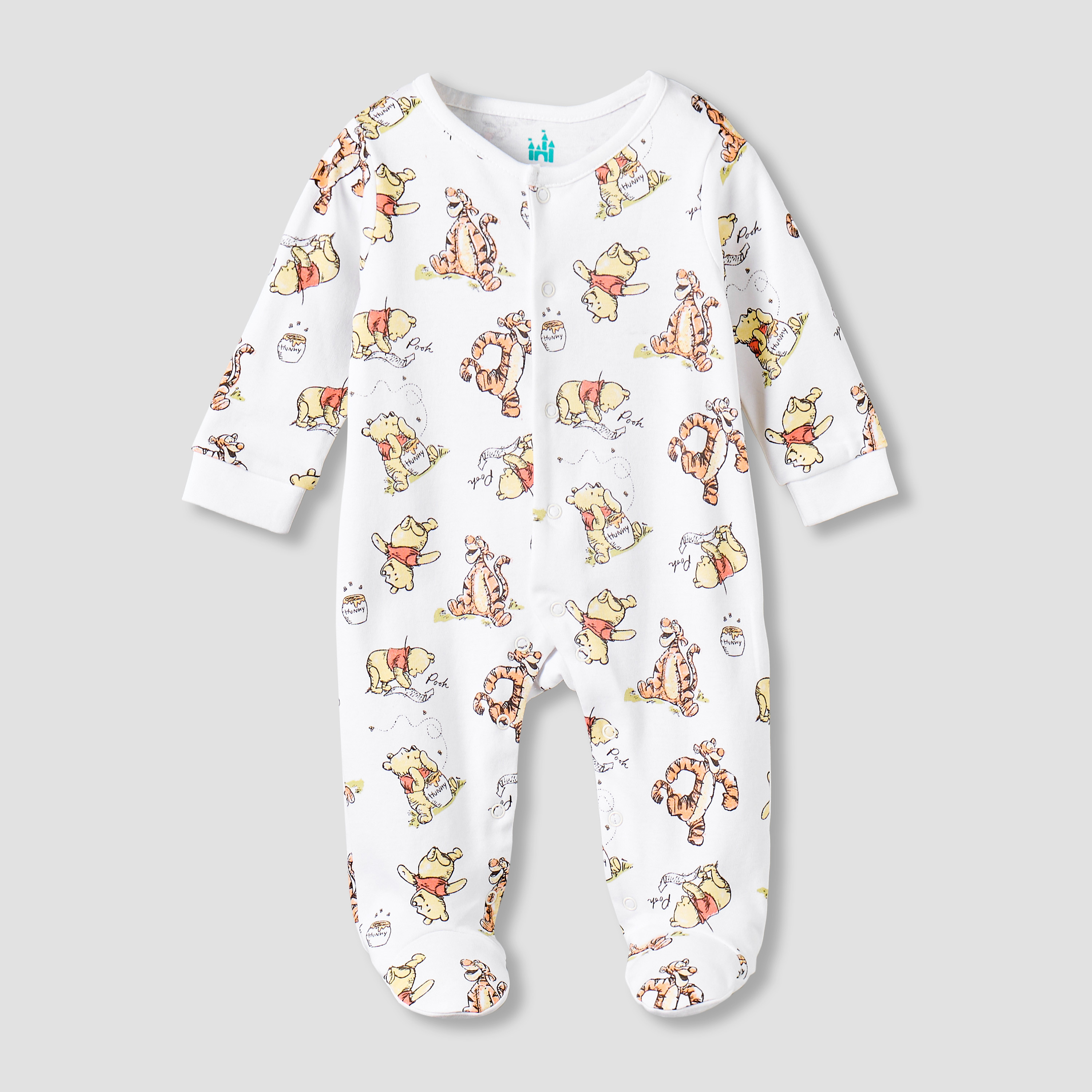 Disney Pack of 2 Cotton Round Neck Long Sleeves Sleepsuit with Winnie the Pooh Print-baby-boys-clothing-nightwear-sleepsuits-image-3