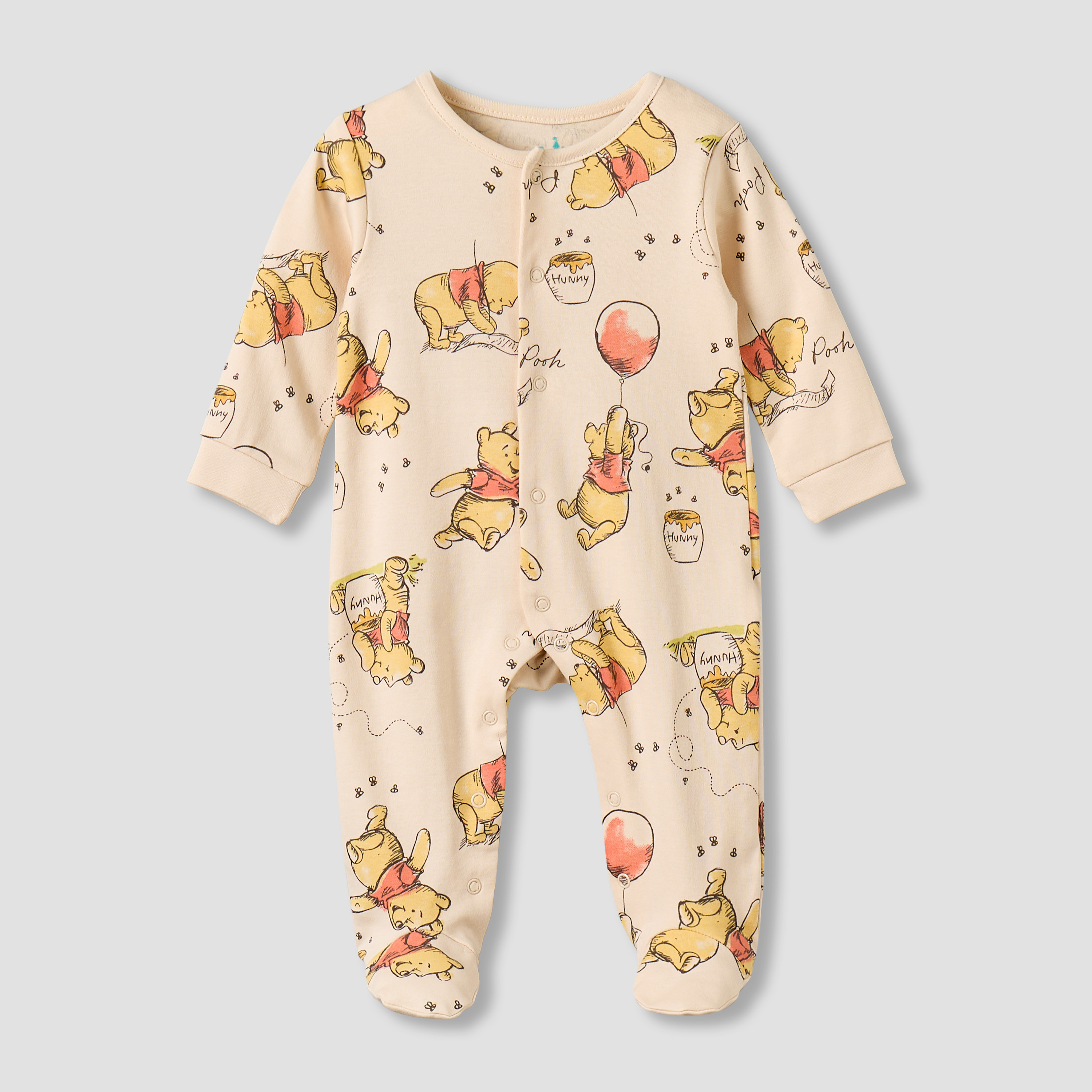 Disney Pack of 2 Cotton Round Neck Long Sleeves Sleepsuit with Winnie the Pooh Print-baby-boys-clothing-nightwear-sleepsuits-image-4