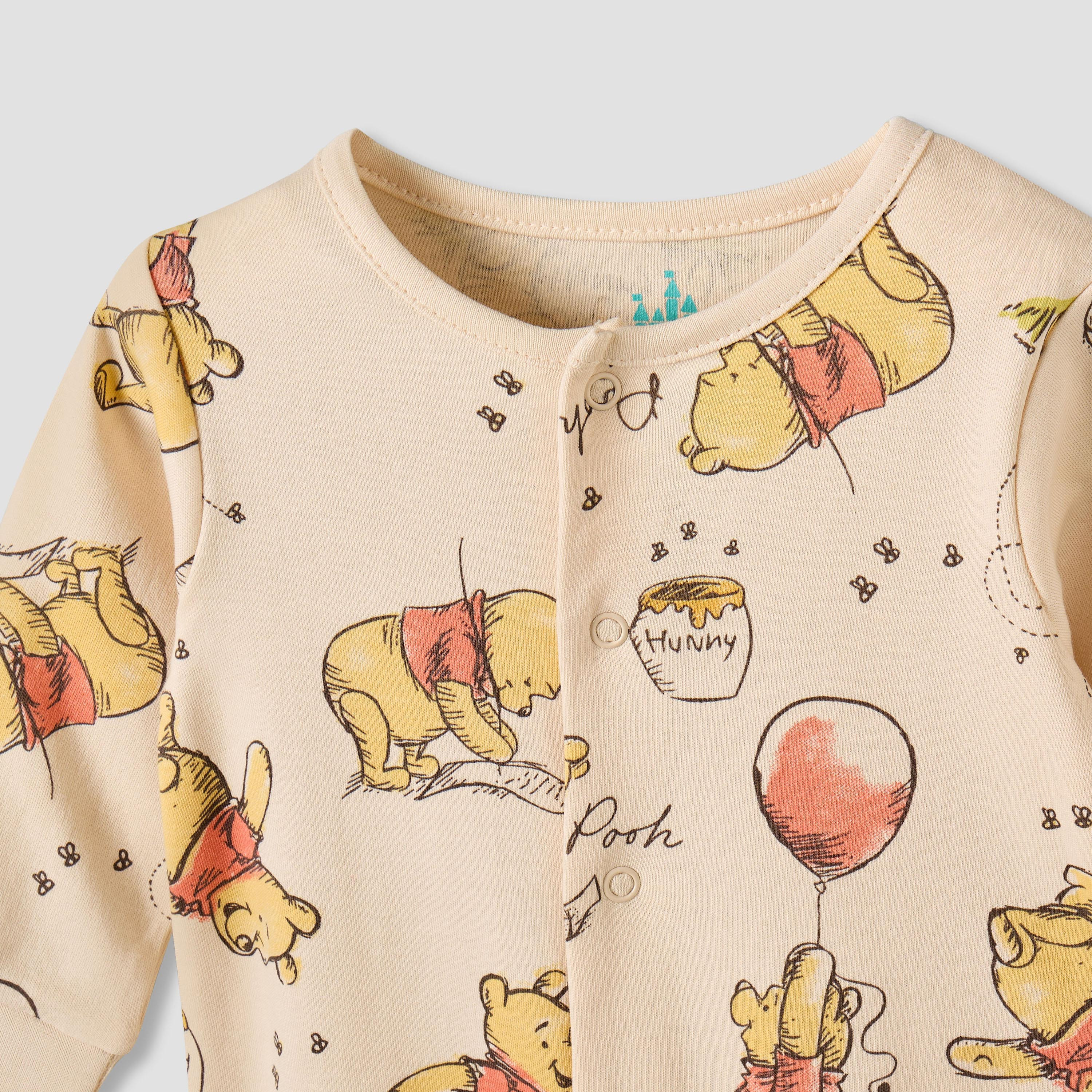 Disney Pack of 2 Cotton Round Neck Long Sleeves Sleepsuit with Winnie the Pooh Print-baby-boys-clothing-nightwear-sleepsuits-image-5