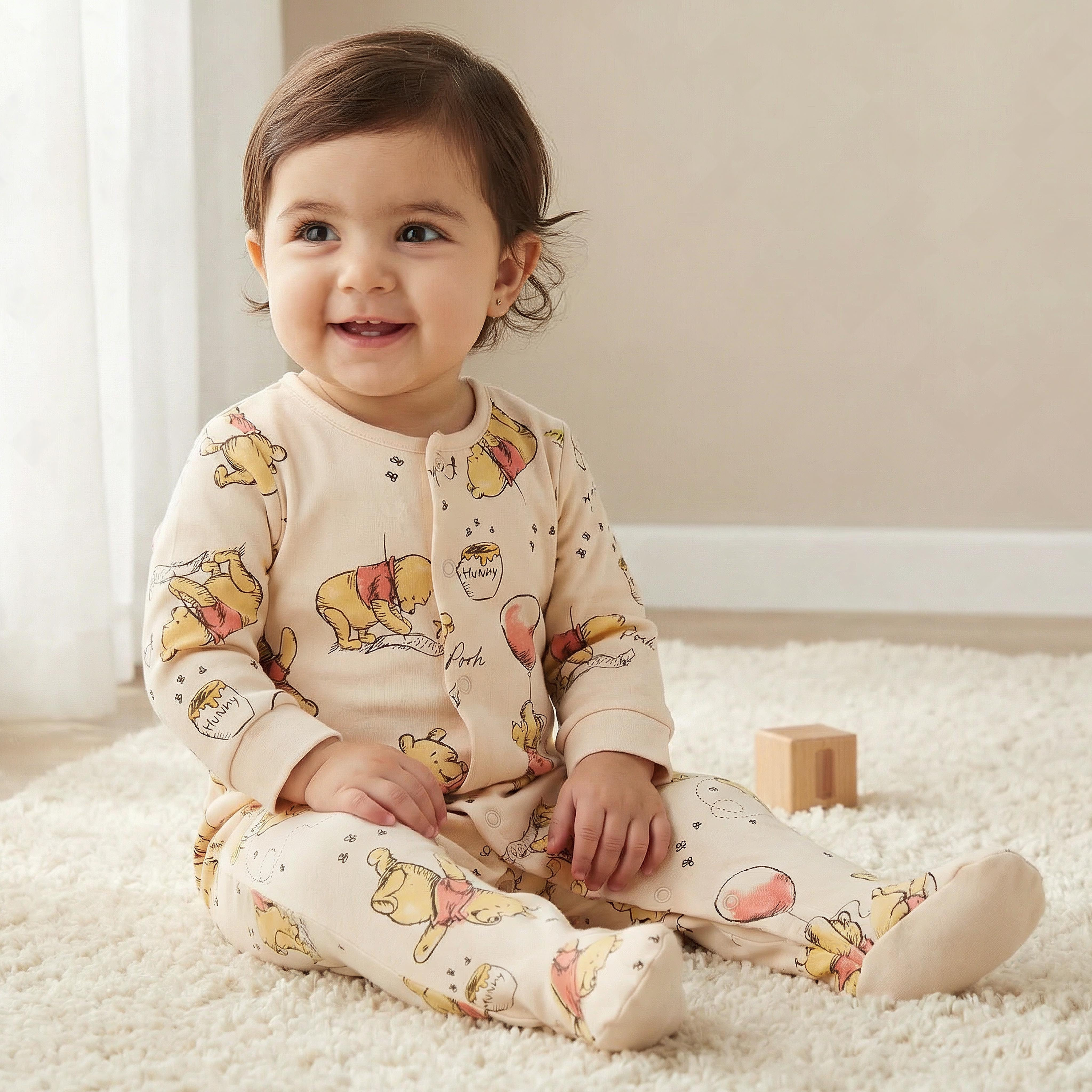 Disney Pack of 2 Cotton Round Neck Long Sleeves Sleepsuit with Winnie the Pooh Print-baby-boys-clothing-nightwear-sleepsuits-image-2