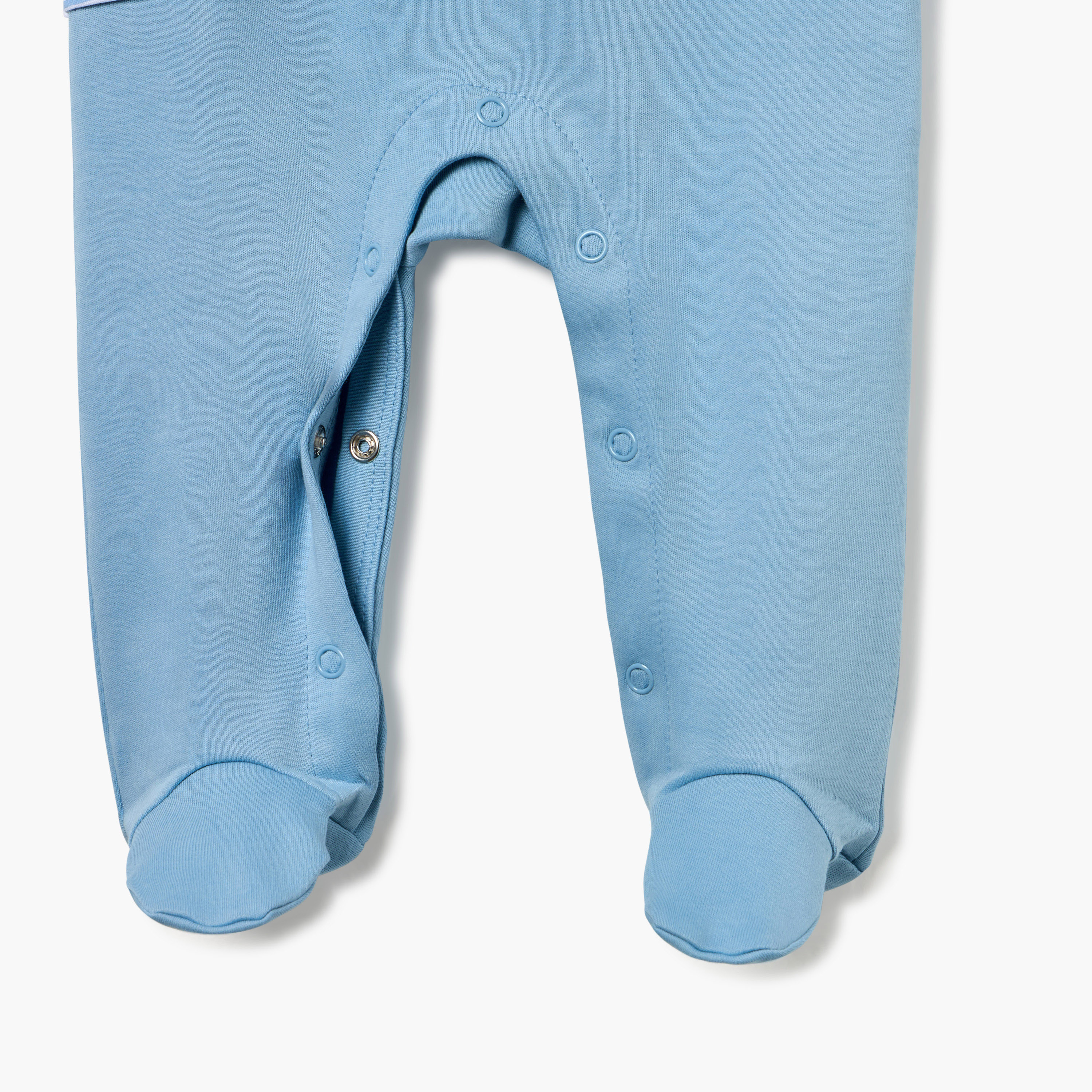 Juniors Striped Sleepsuit with Long Sleeves and Button Closure-baby-boys-clothing-nightwear-sleepsuits-image-4
