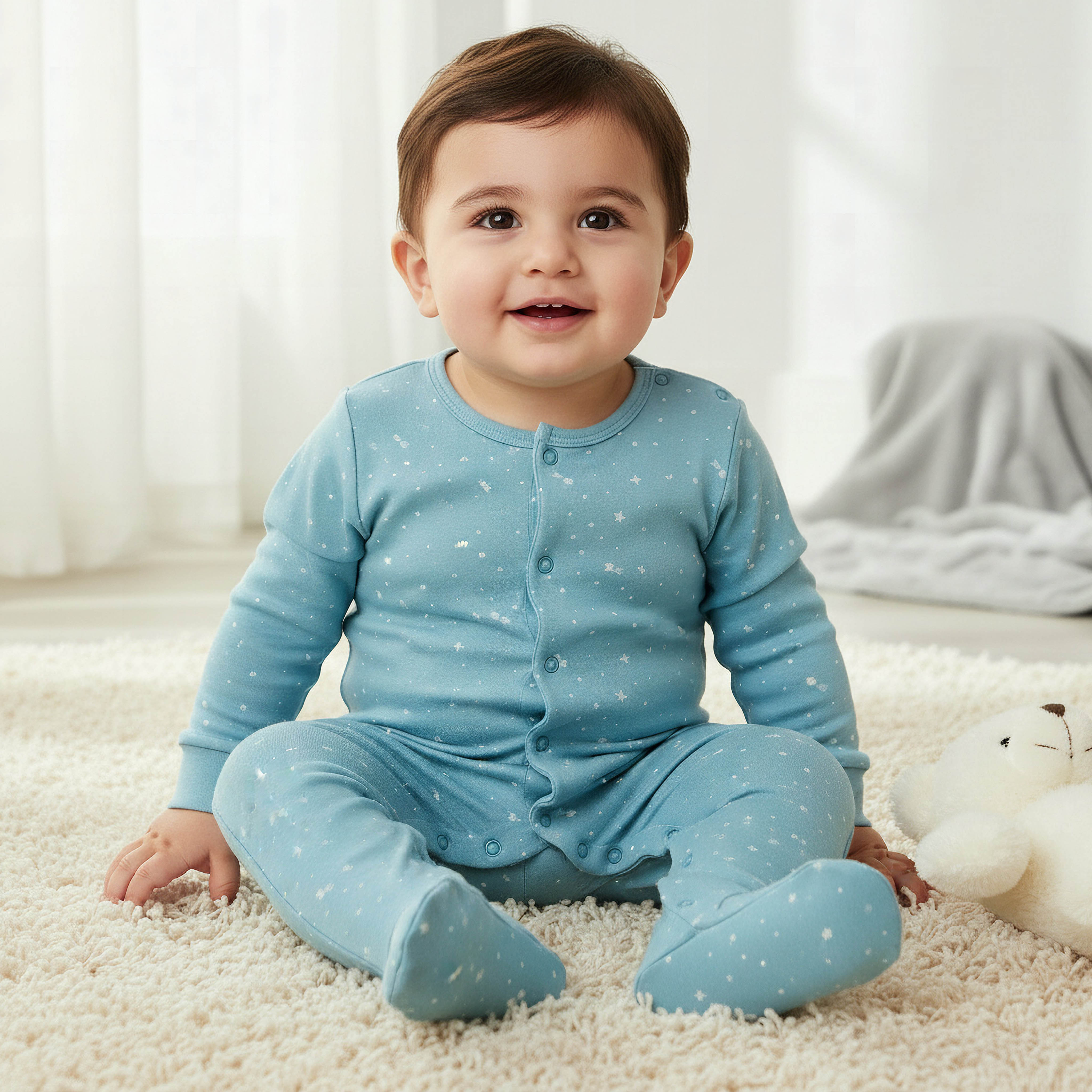 Pack of 2 Juniors Cotton Long Sleeves Sleepsuit with Space Print-baby-boys-clothing-nightwear-sleepsuits-image-2