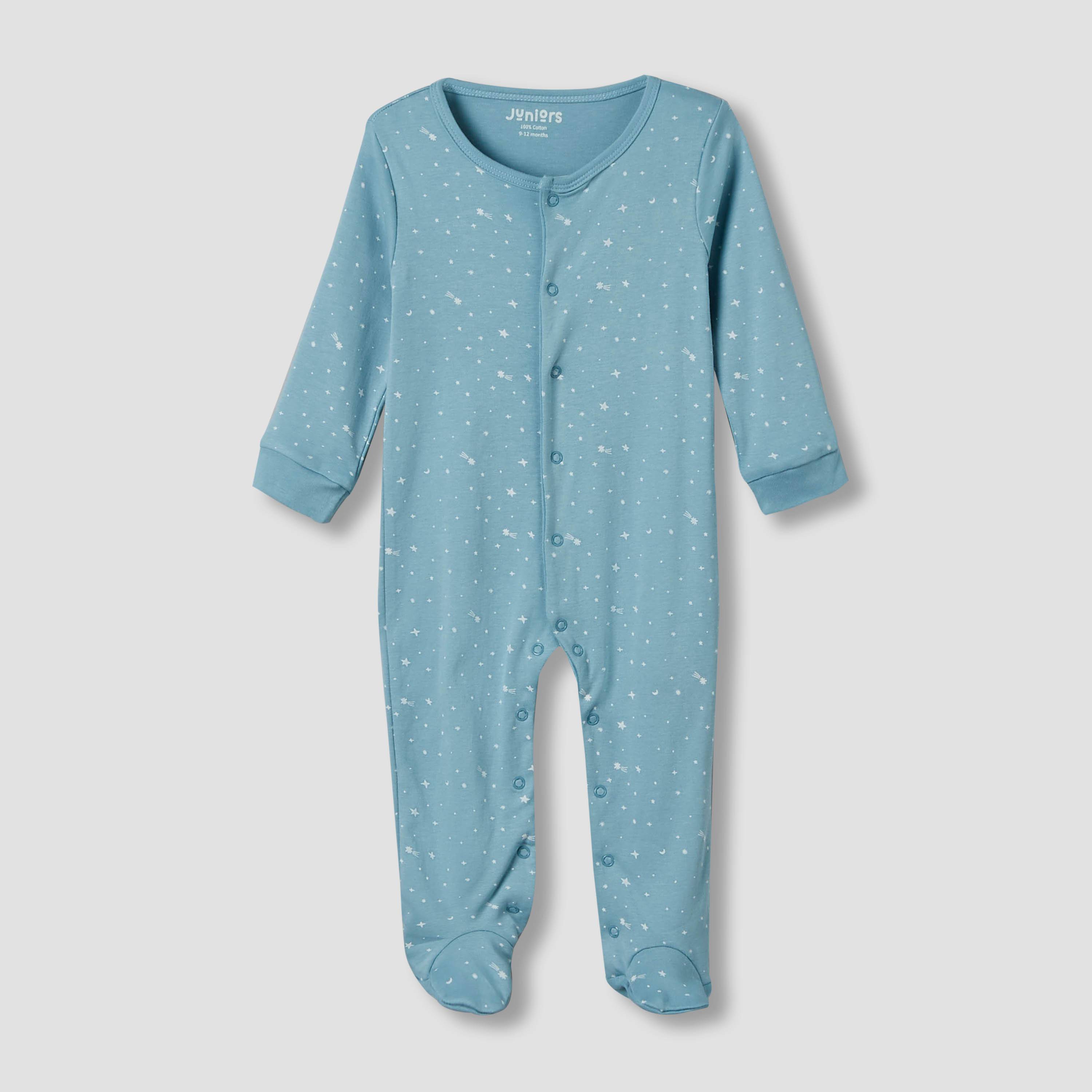 Pack of 2 Juniors Cotton Long Sleeves Sleepsuit with Space Print-baby-boys-clothing-nightwear-sleepsuits-image-4