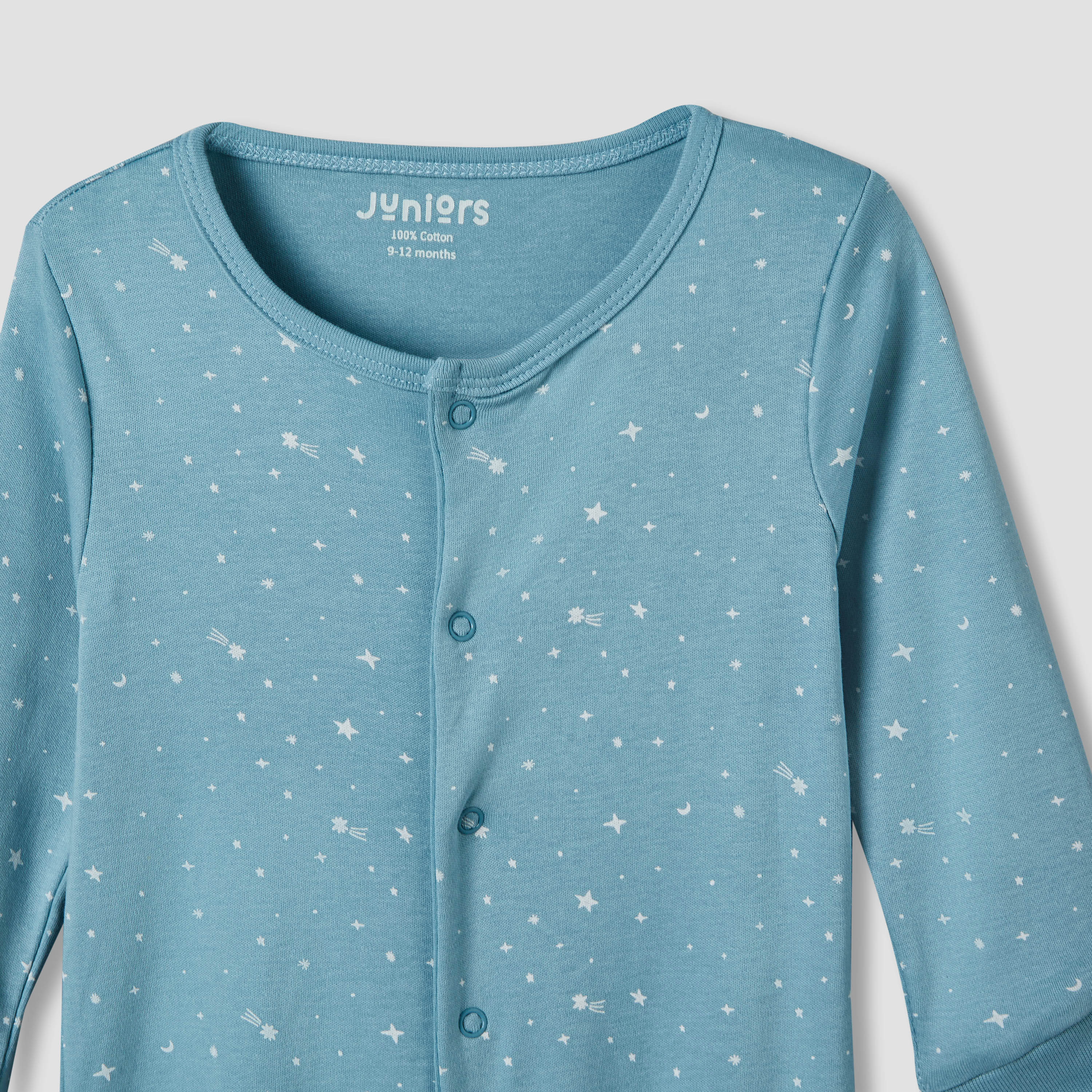 Pack of 2 Juniors Cotton Long Sleeves Sleepsuit with Space Print-baby-boys-clothing-nightwear-sleepsuits-image-5