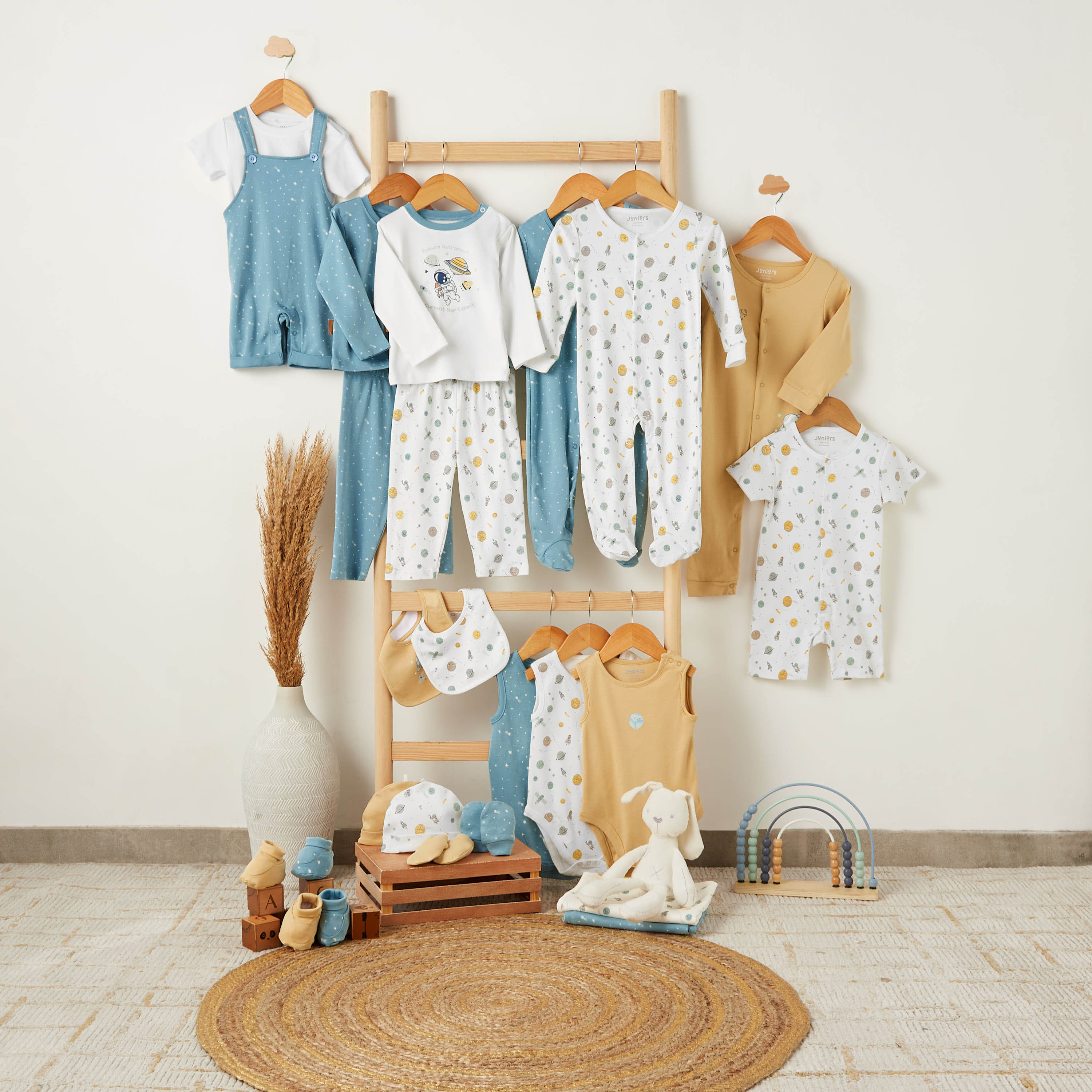 Pack of 2 Juniors Cotton Long Sleeves Sleepsuit with Space Print-baby-boys-clothing-nightwear-sleepsuits-image-7