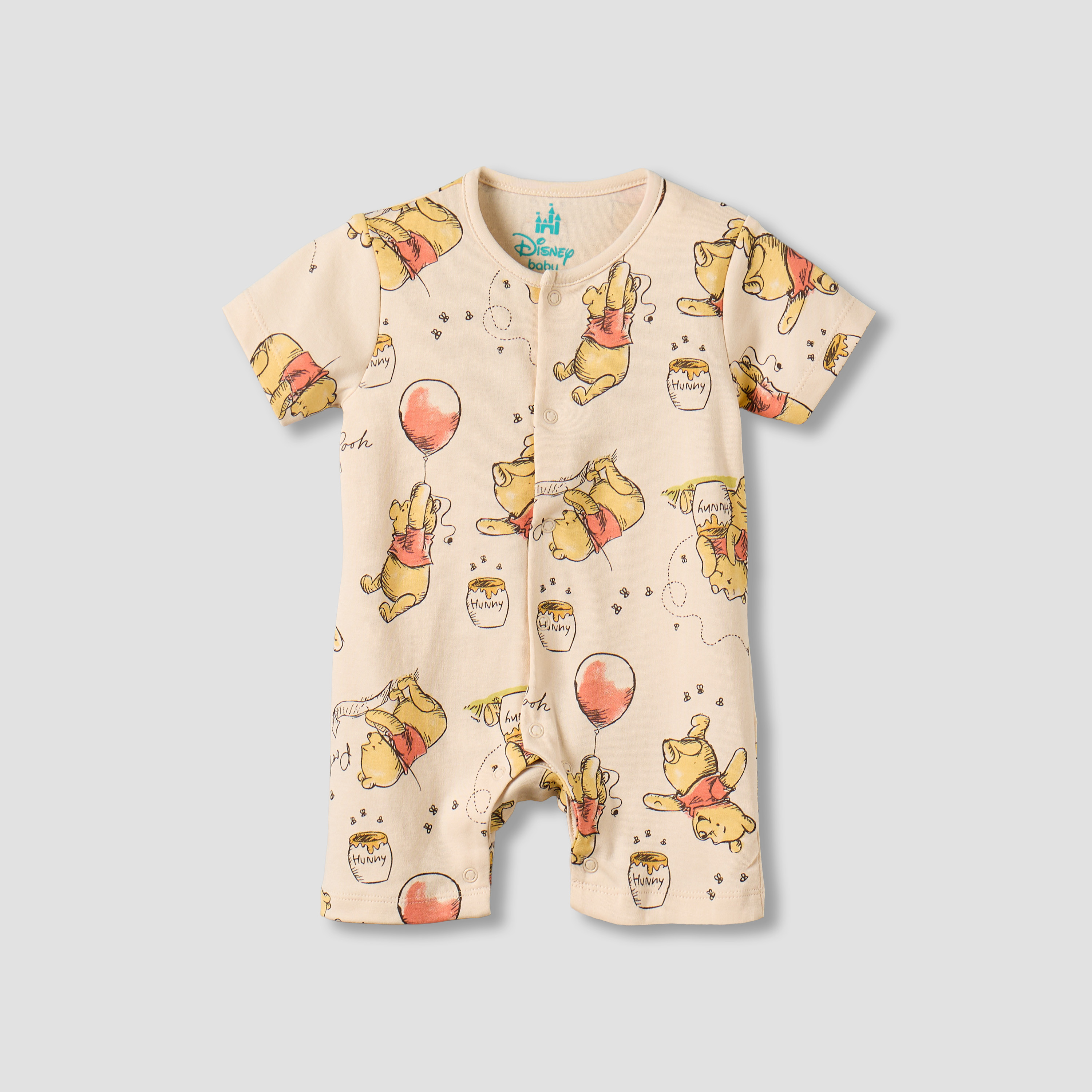 Set of 2 Disney Cotton Round Neck Sleepsuit and Romper with Winnie the Pooh Print-baby-boys-clothing-nightwear-sleepsuits-image-4